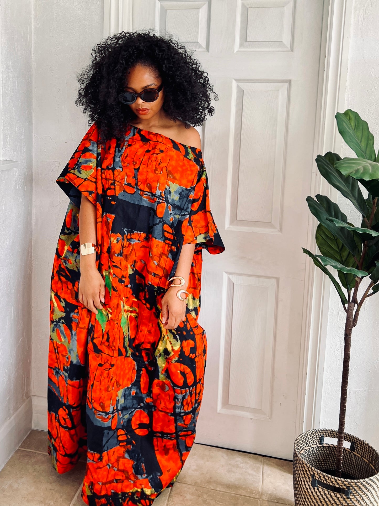 Orange bubu dress