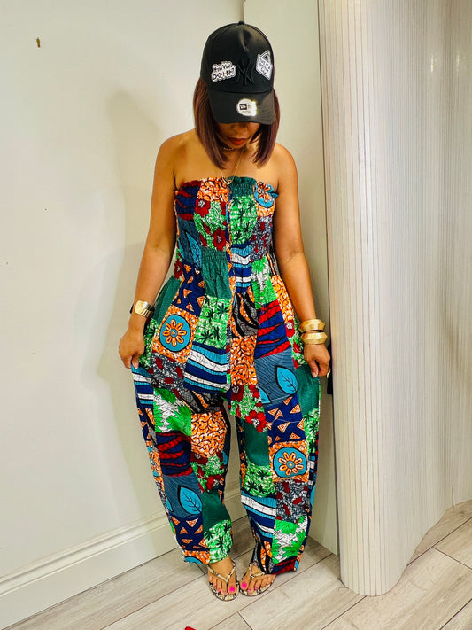 BOGO Half price shirred multi jumpsuit UK size 1 8-14