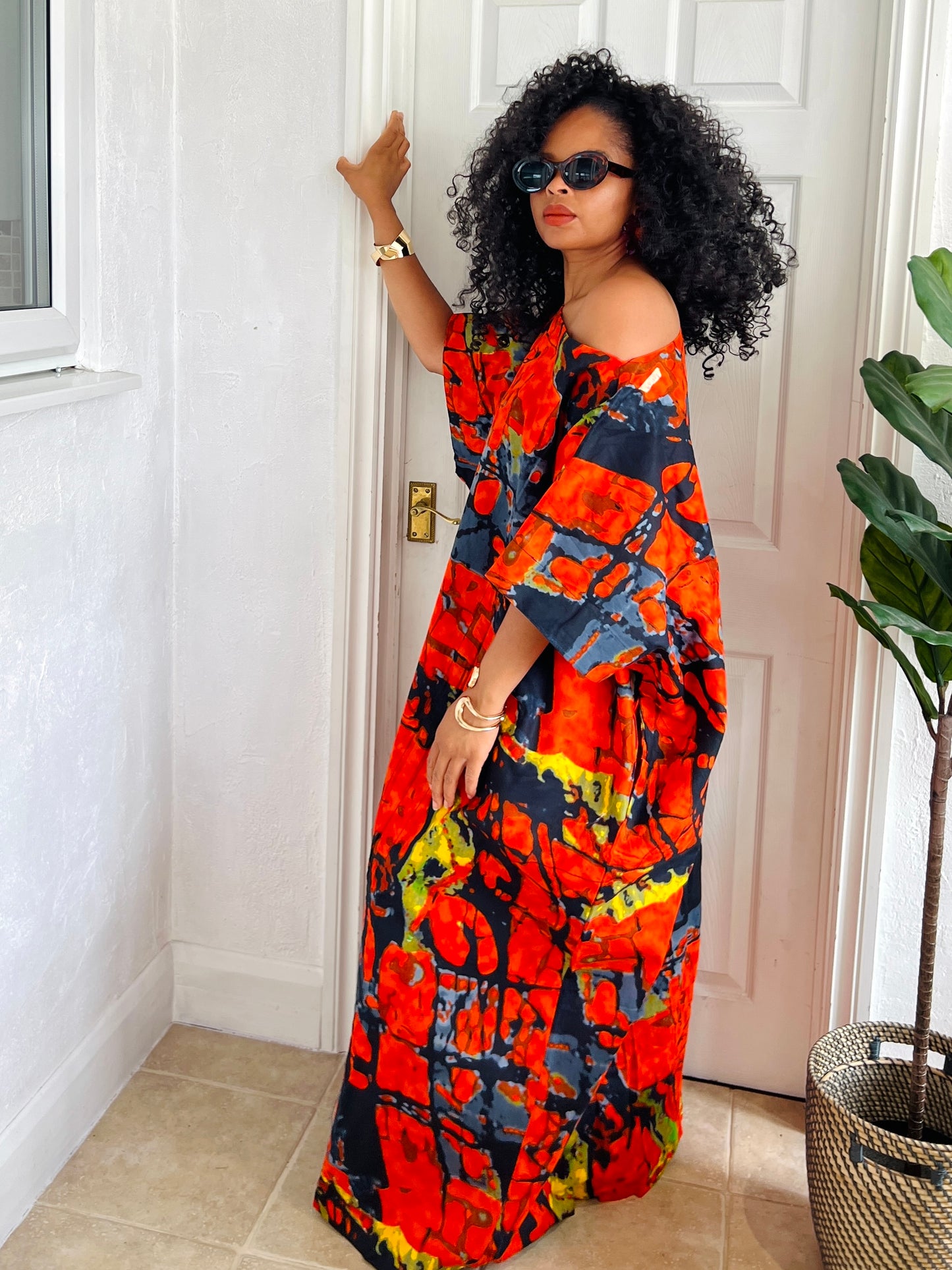 Orange bubu dress