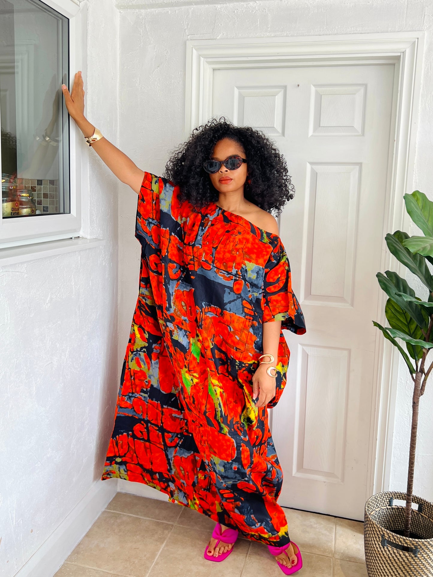 Orange bubu dress