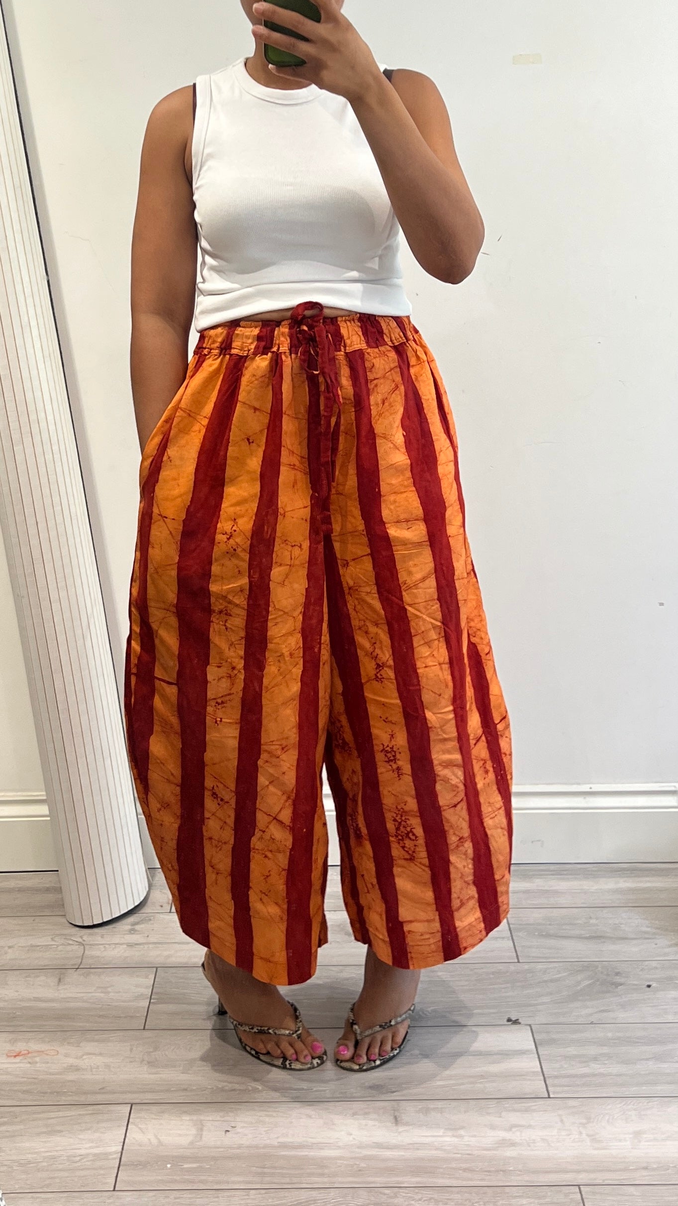 BOGO HALF PRICE Orange and red bold stripes culottes UK 8-14/16