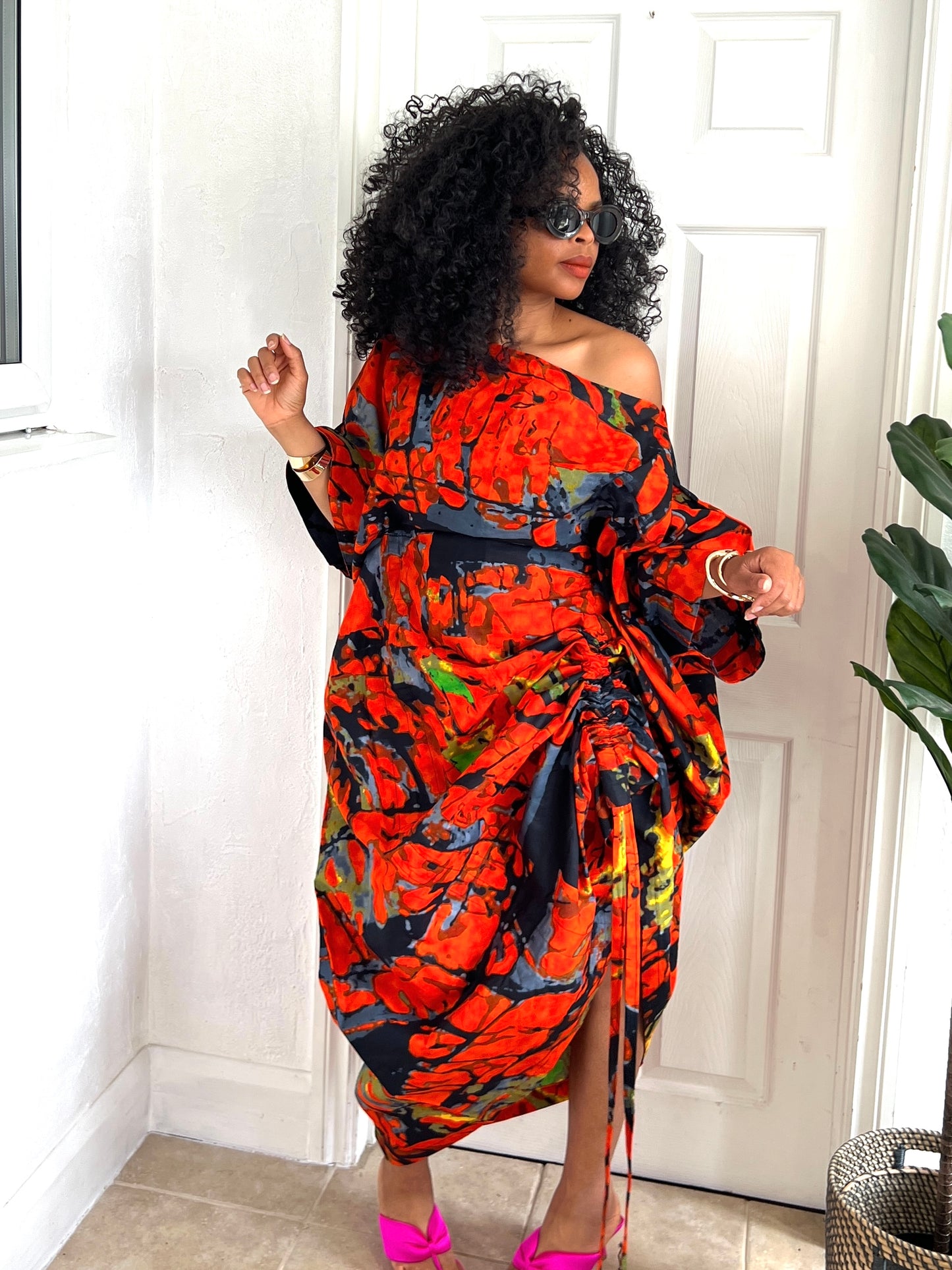 Orange bubu dress