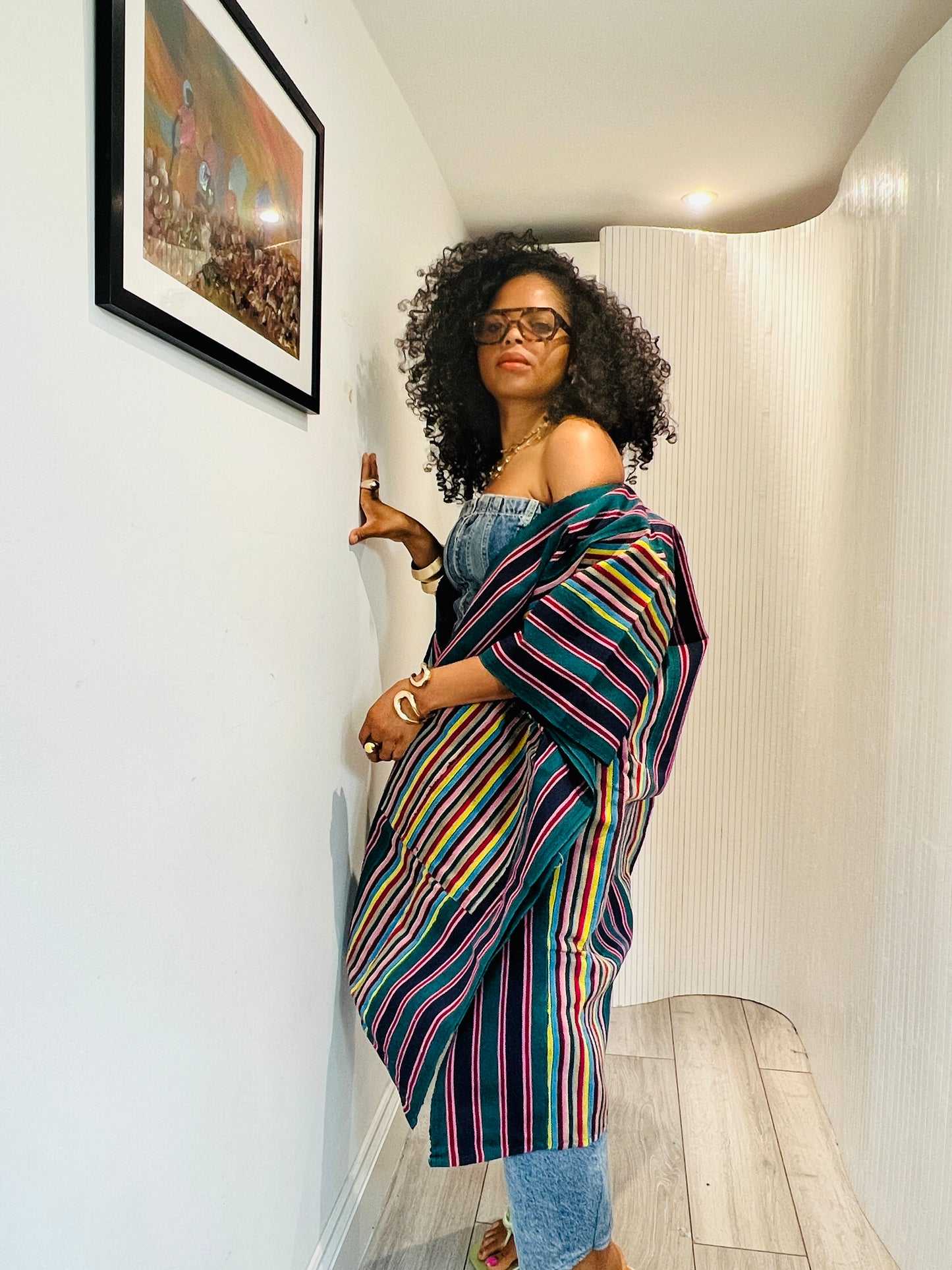 Asooke patch kimono jacket