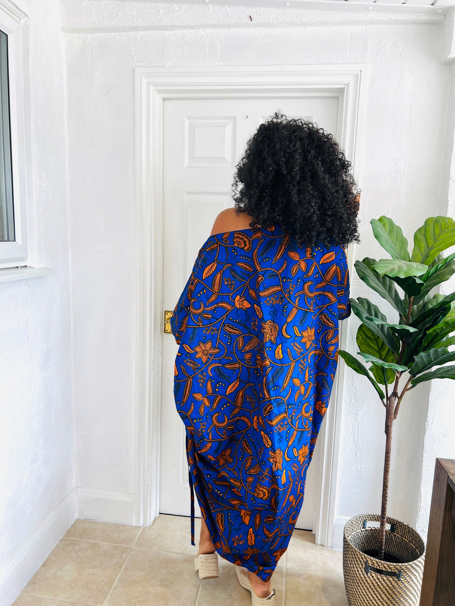 Blue and orange bubu dress
