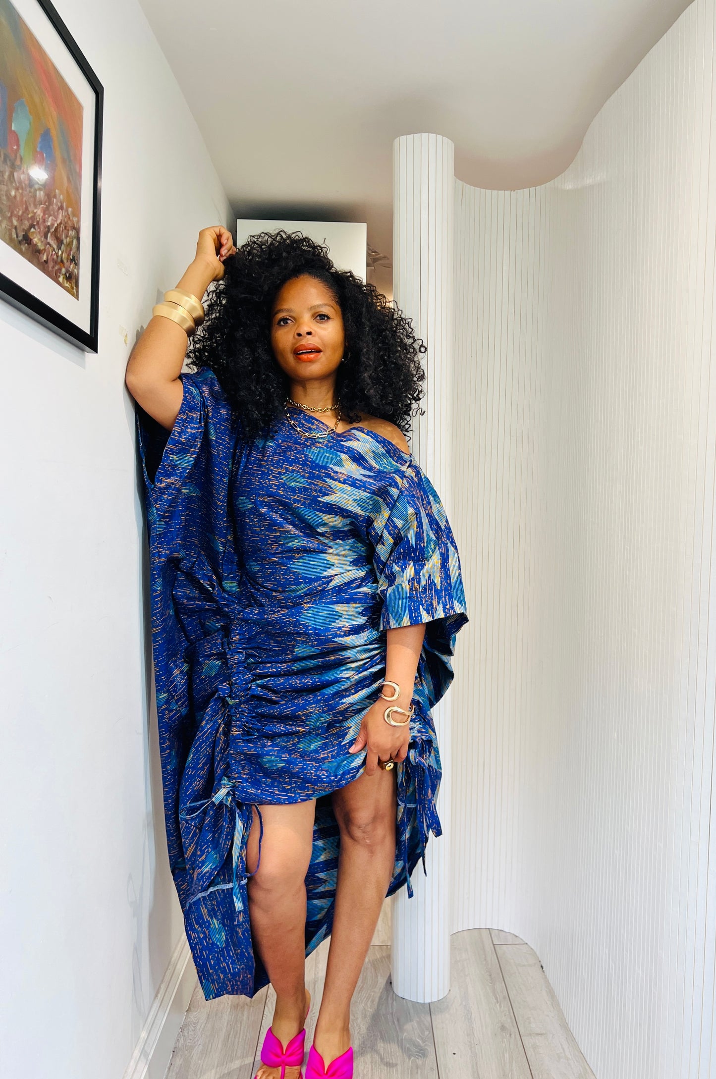 Blue kente bubu dress