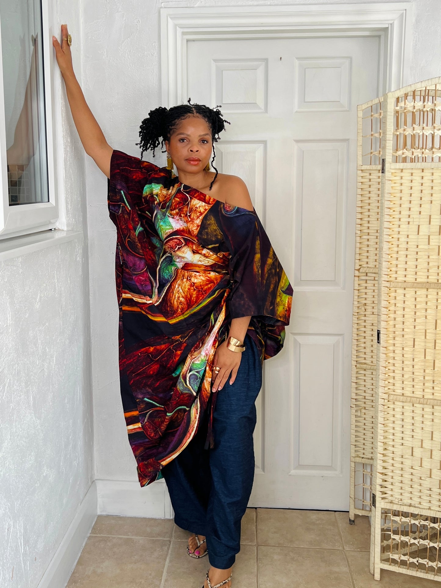 Marble effect African print dress | Nigerian Bubu dress