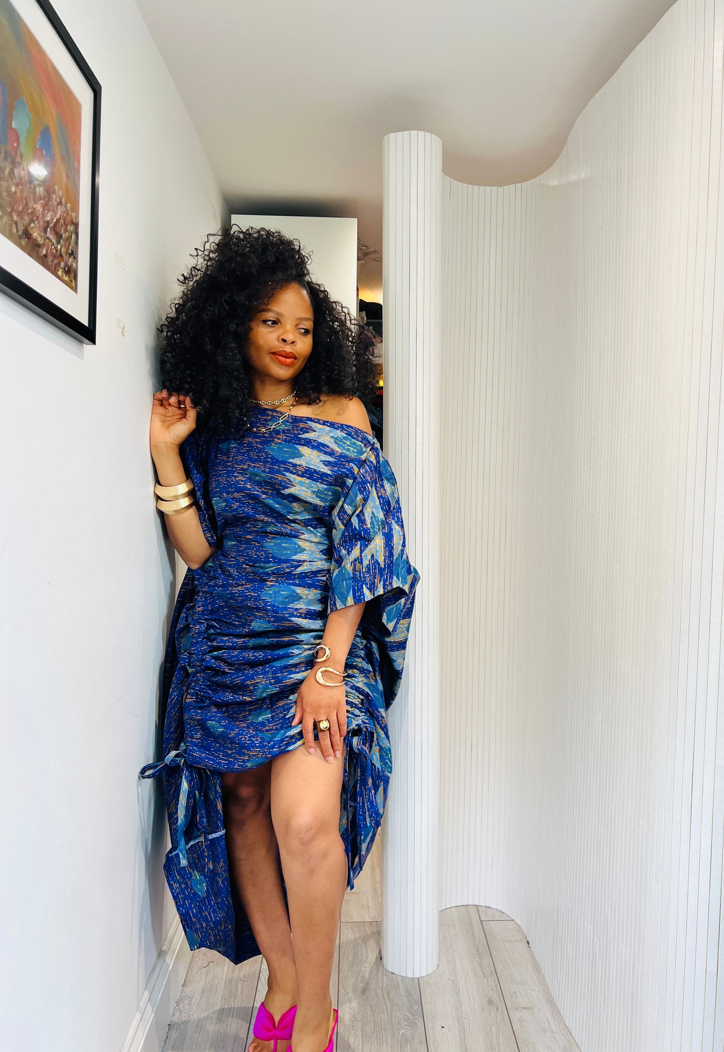 Blue kente bubu dress