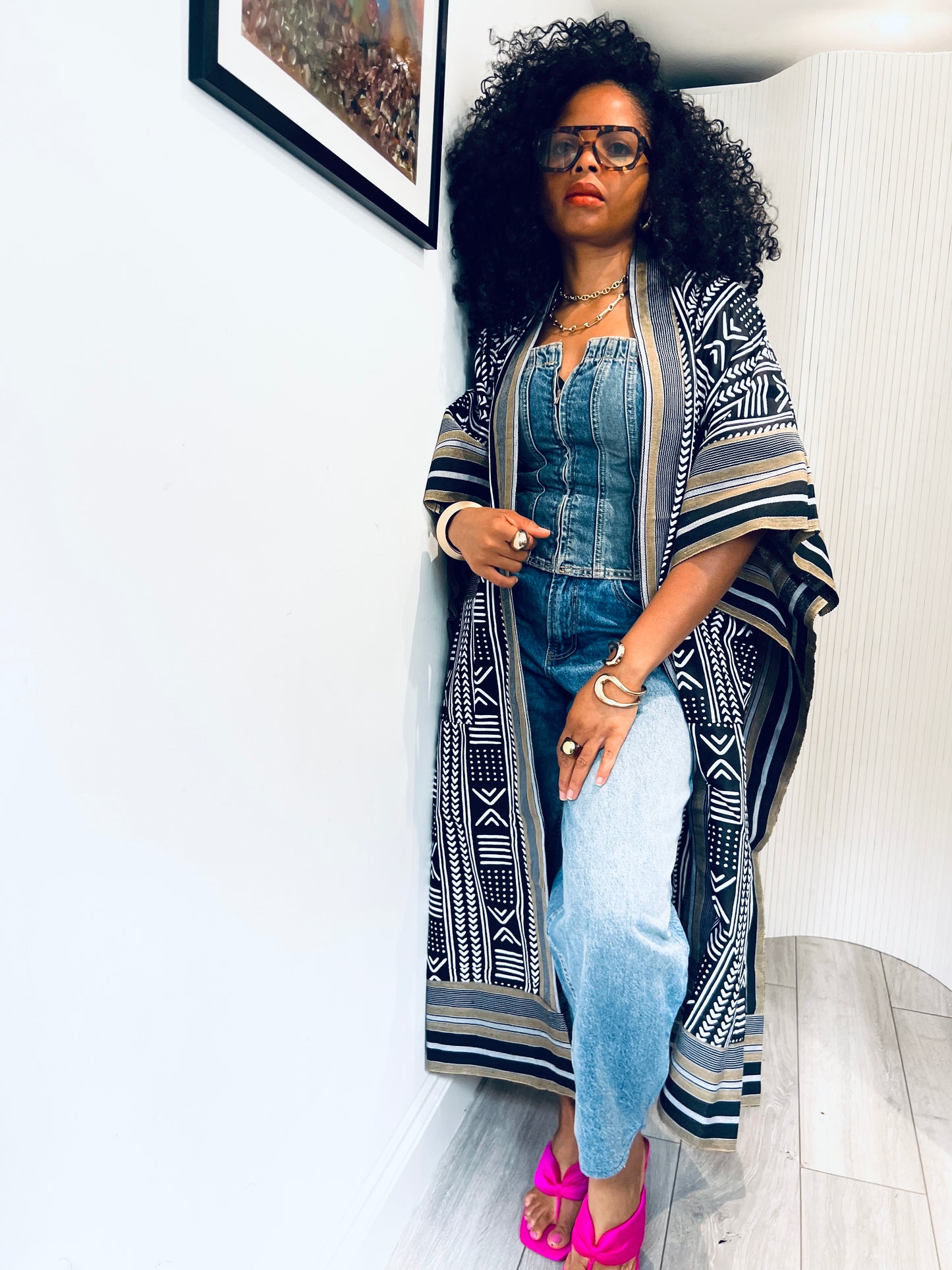 Black&White tribal and Asooke kimono