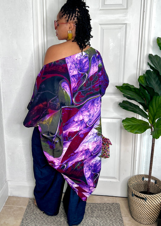 Purple African print dress | Nigerian Bubu dress