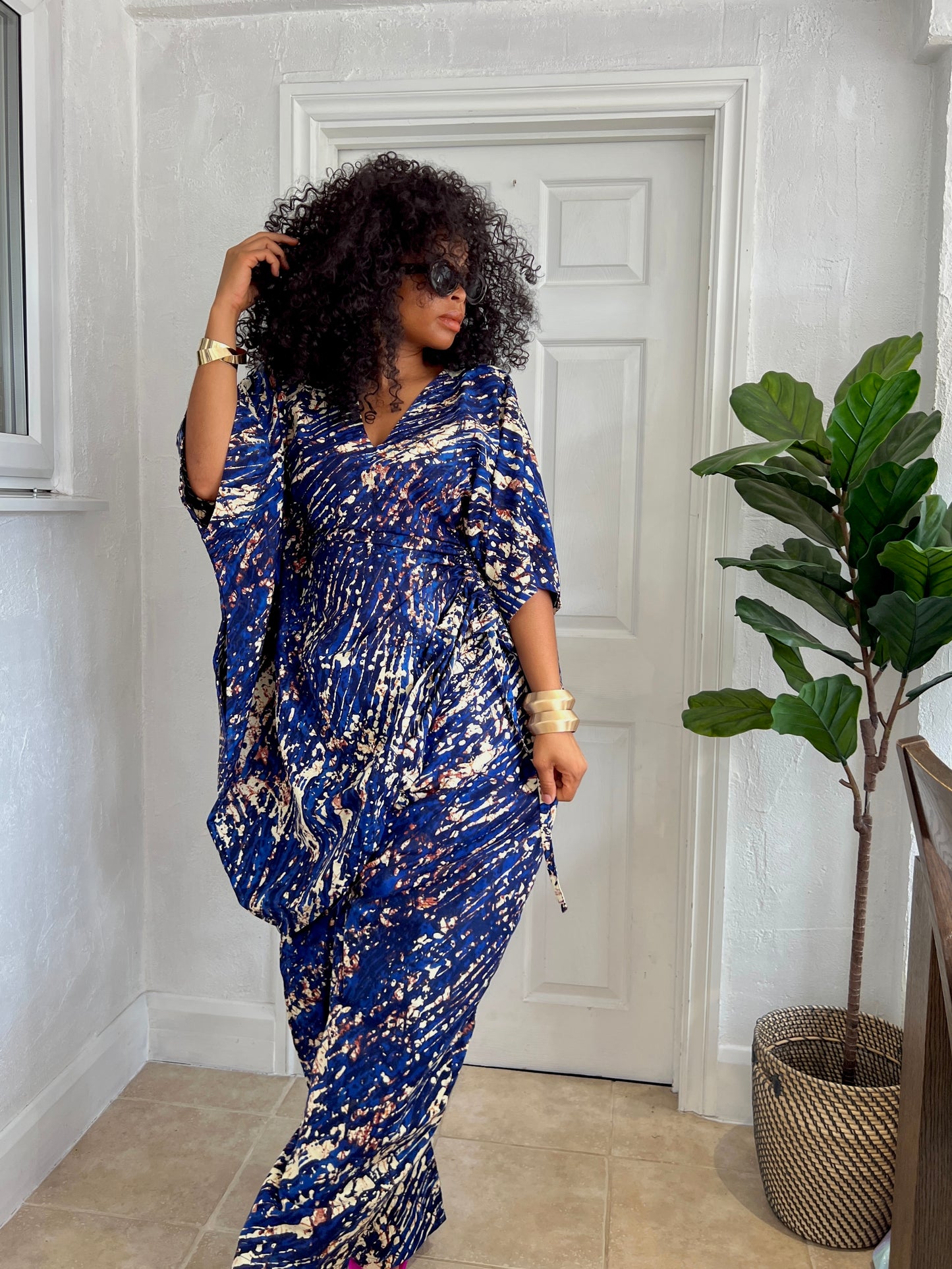 Blue 2 piece kaftan and trousers set- INTRODUCTORY PRICE