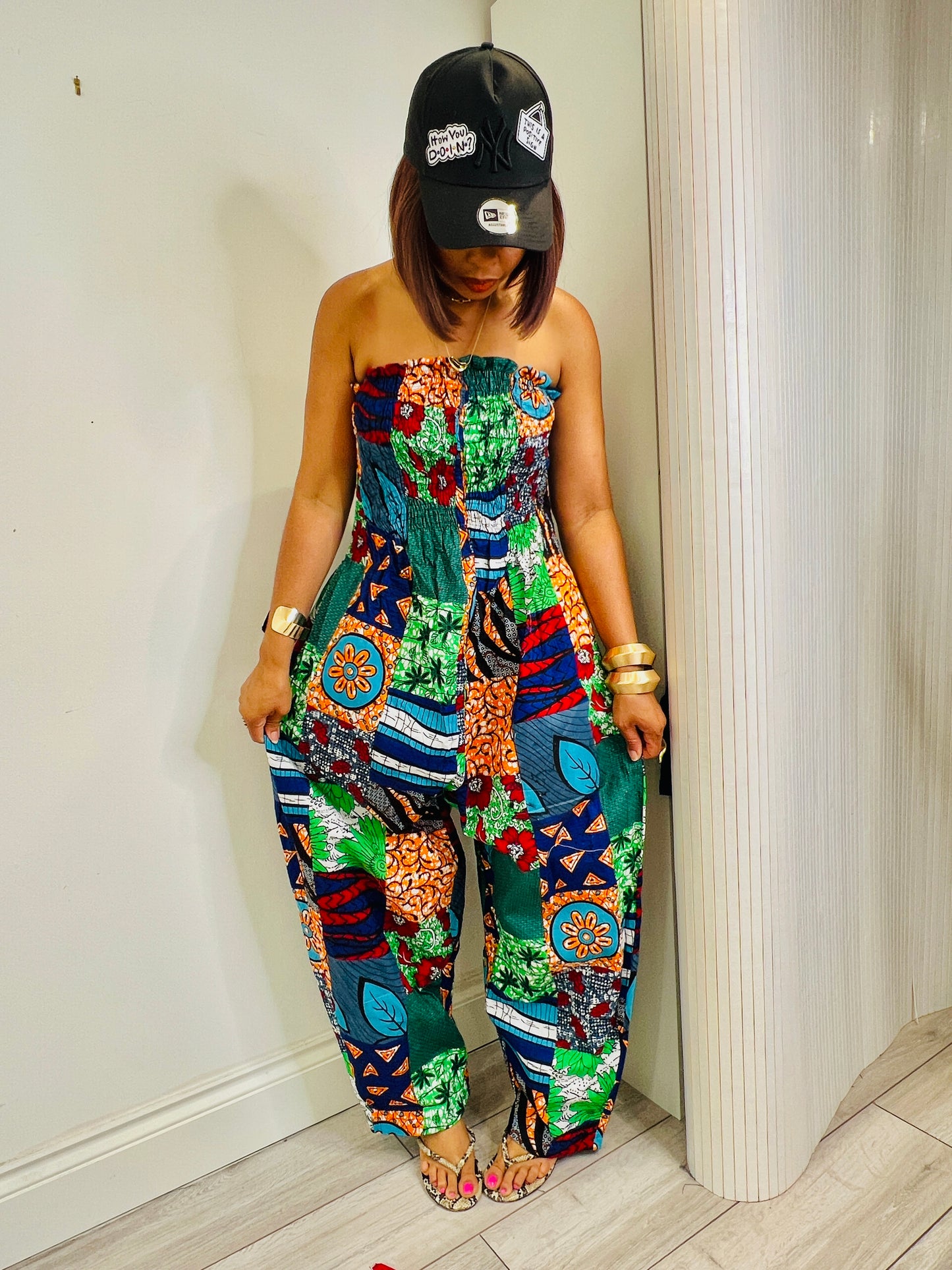 BOGO Half price shirred multi jumpsuit UK size 1 8-14
