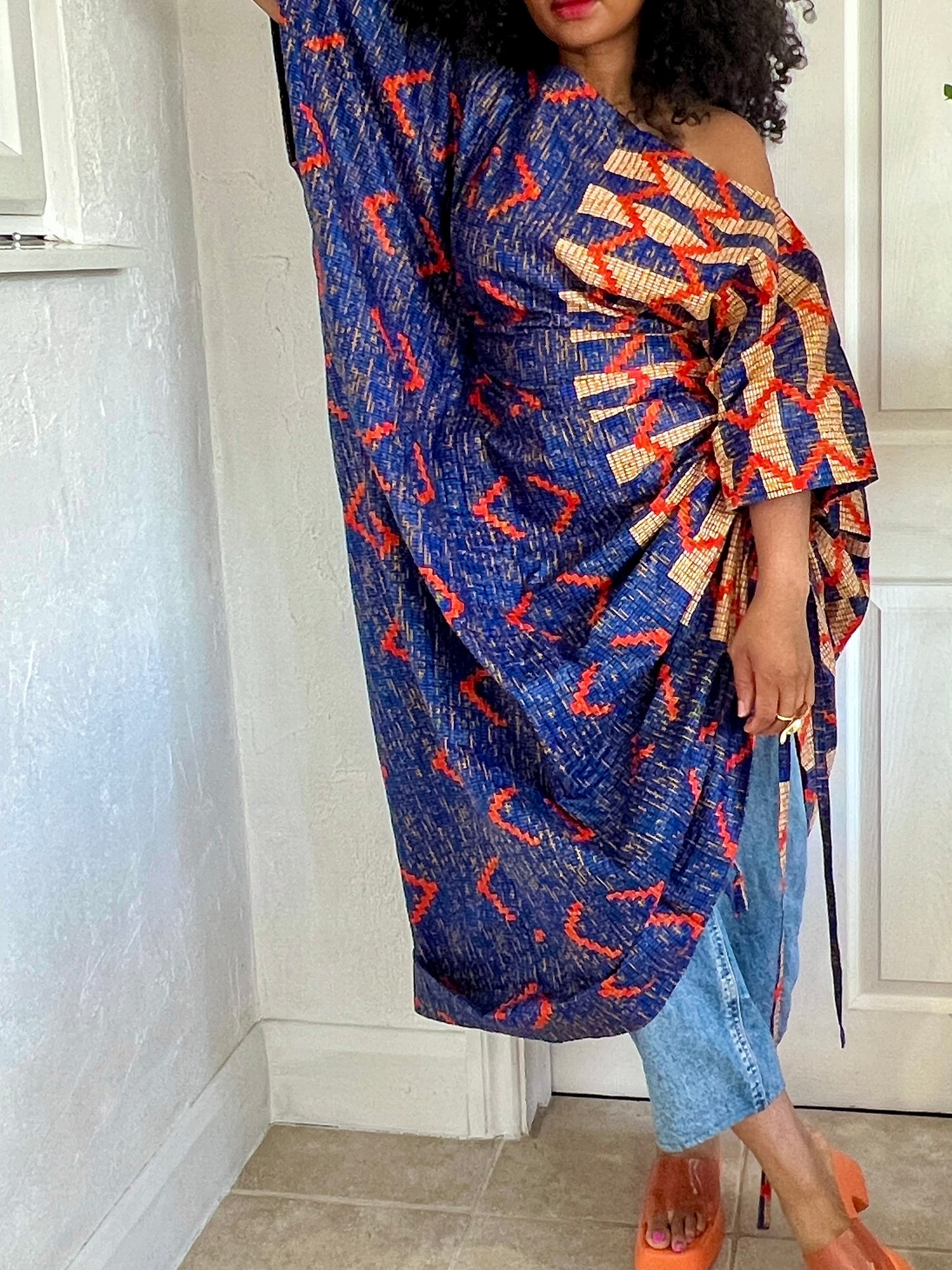 Blue kente bubu dress