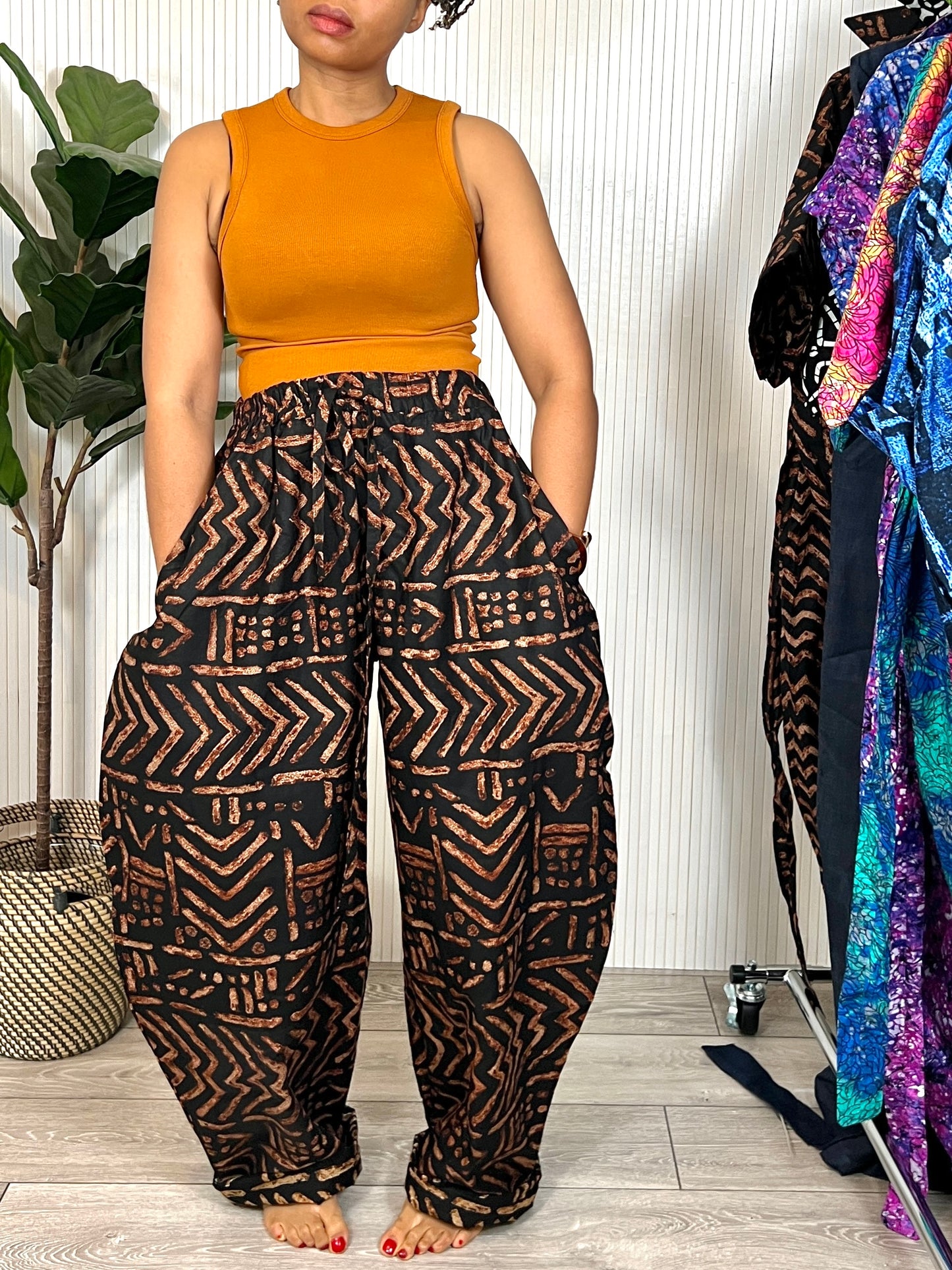 Brown tribal print Baloon trousers