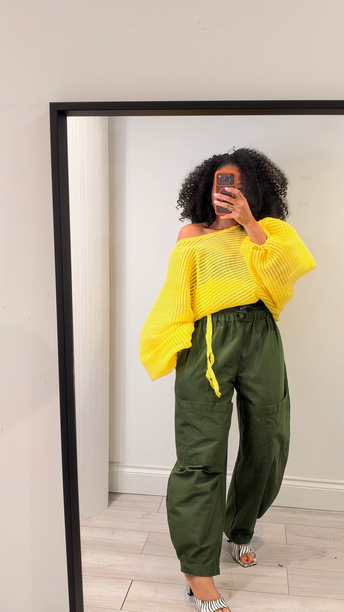 Pleated organza Baloon top. One size up to UK16/18 yellow