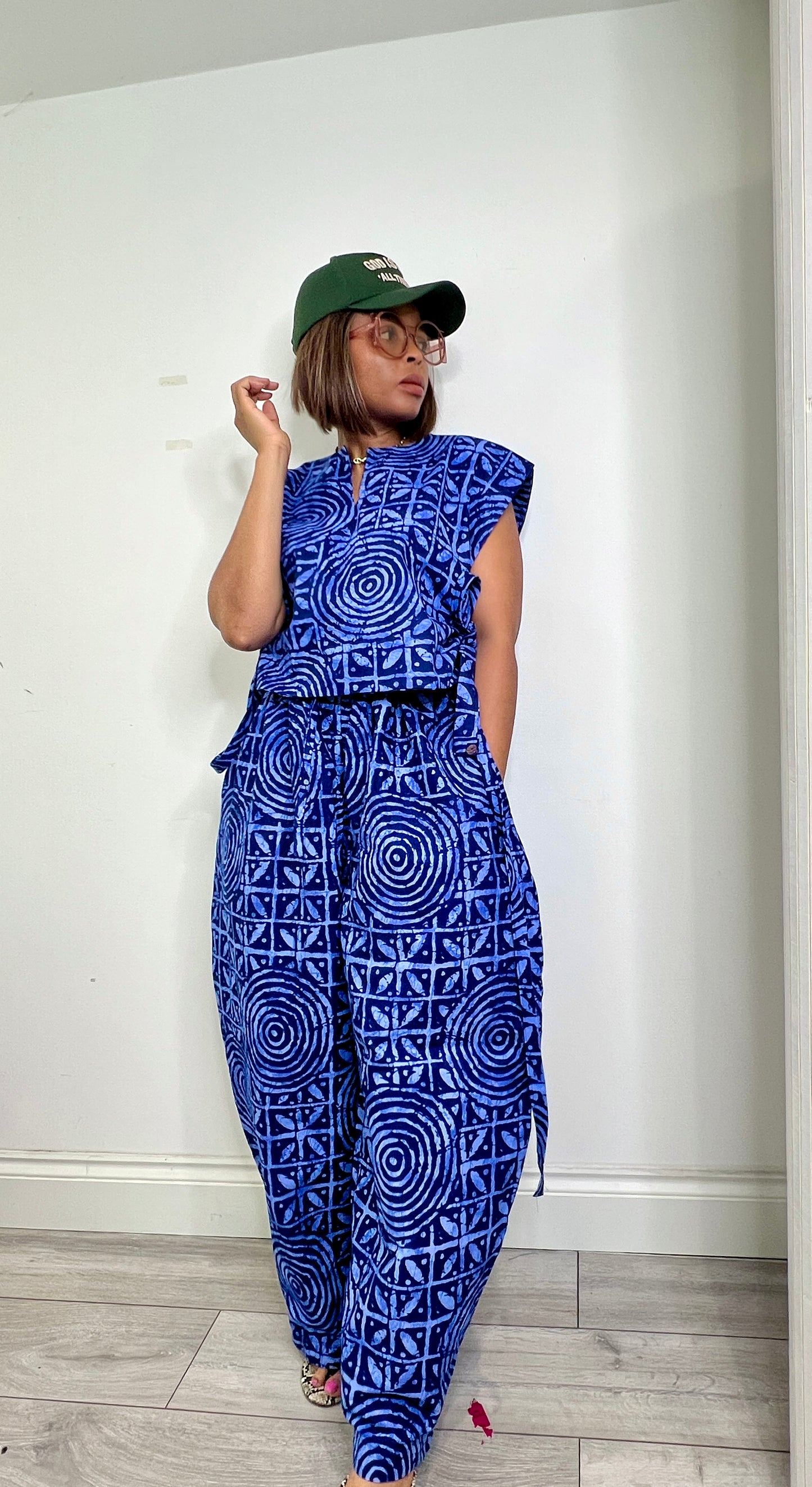 Indigo blue Baloon trousers (option for set) UK size 1 8-14