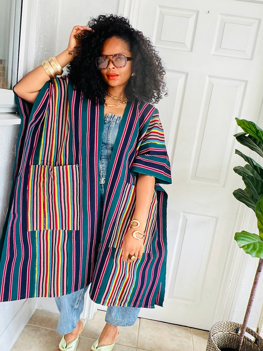 Asooke patch kimono jacket