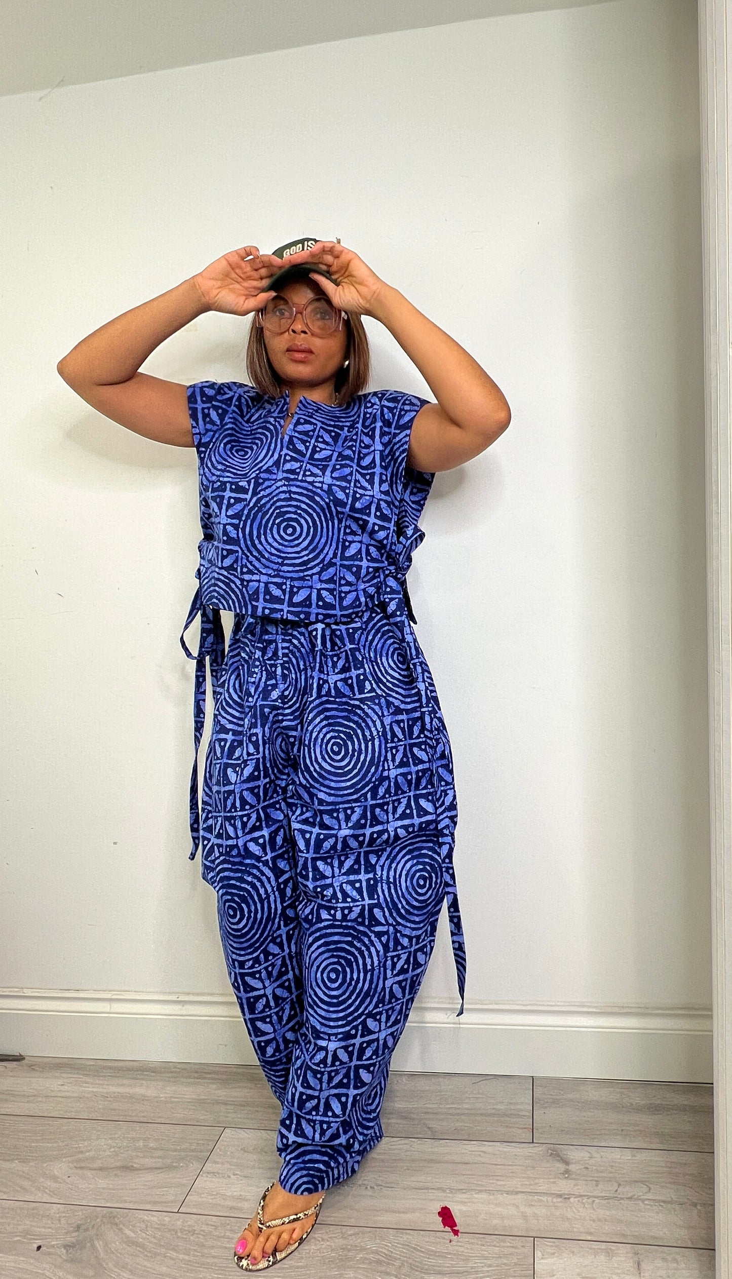Indigo blue Baloon trousers (option for set) UK size 1 8-14