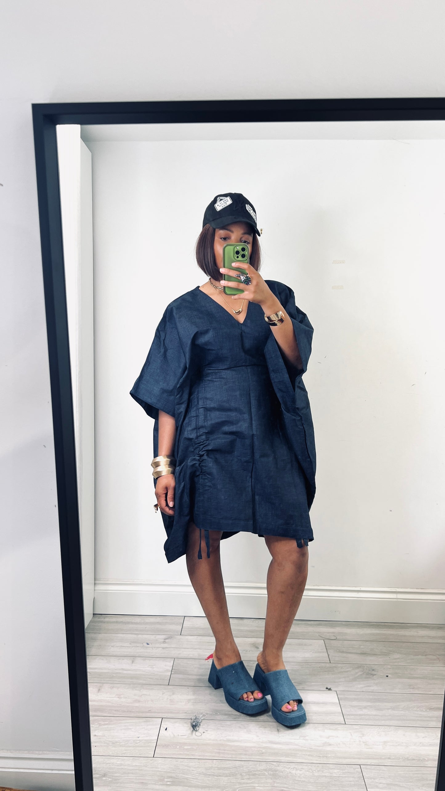 Denim kaftan 2 in 1 dress one size