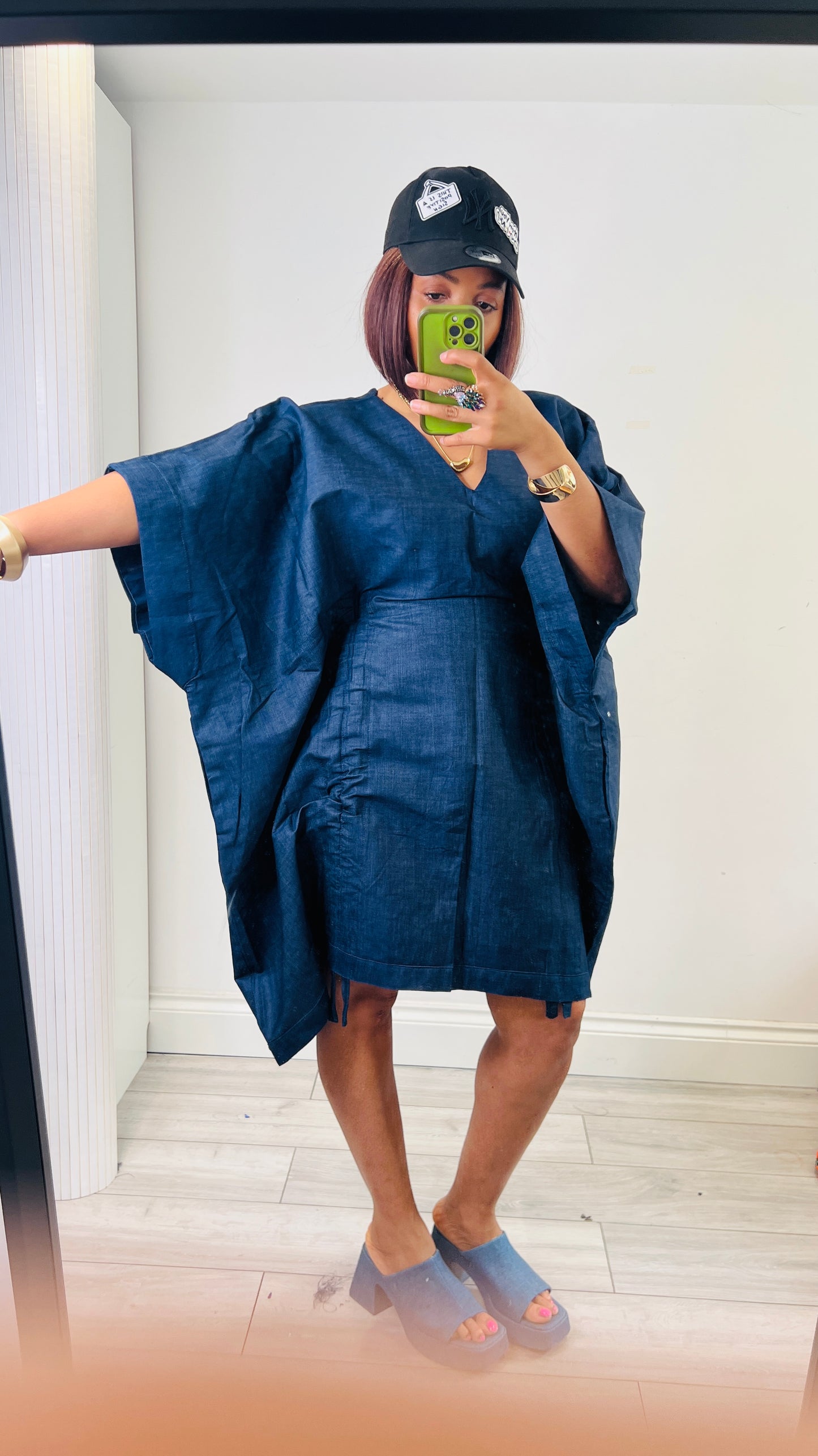 Denim kaftan 2 in 1 dress one size