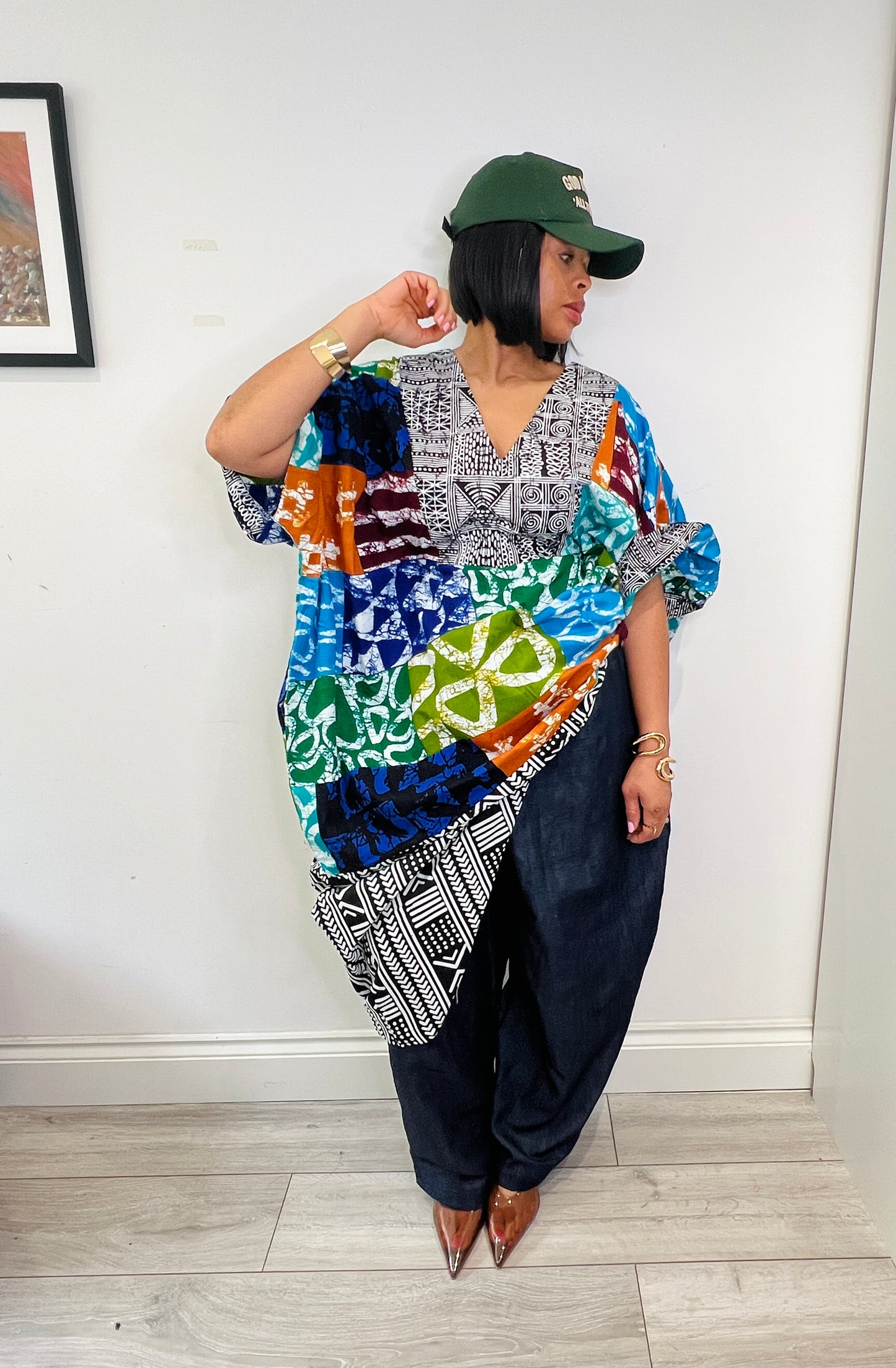 Patchwork Bubu Kaftan Dress One size
