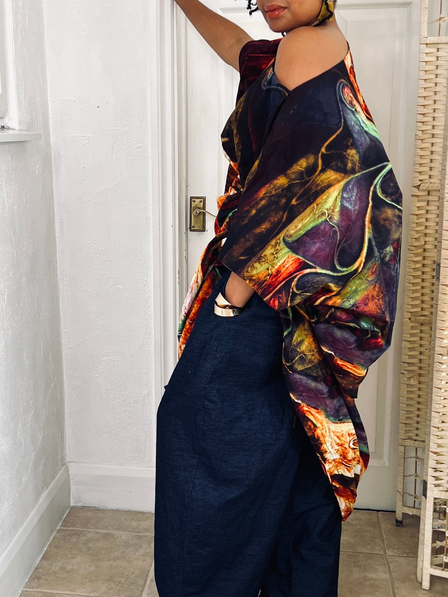 Marble effect African print dress | Nigerian Bubu dress