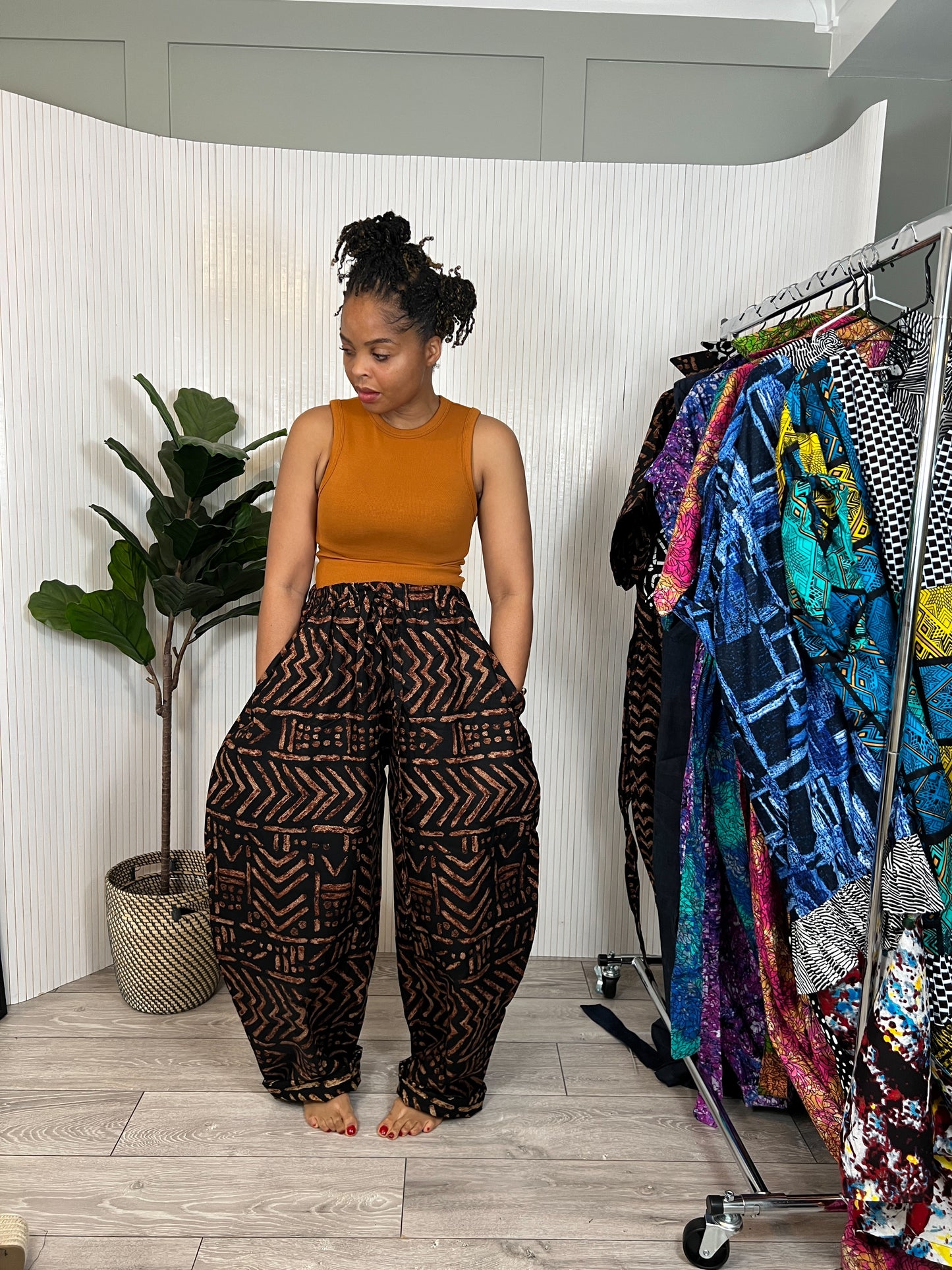 Brown tribal print Baloon trousers