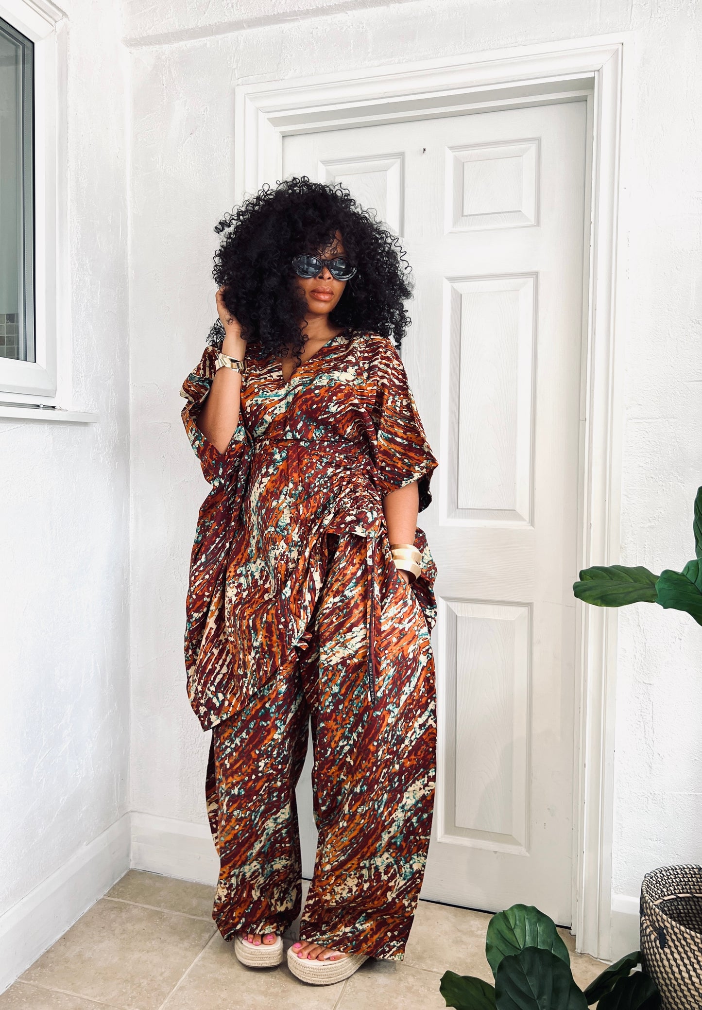 Blue 2 piece kaftan and trousers set- INTRODUCTORY PRICE