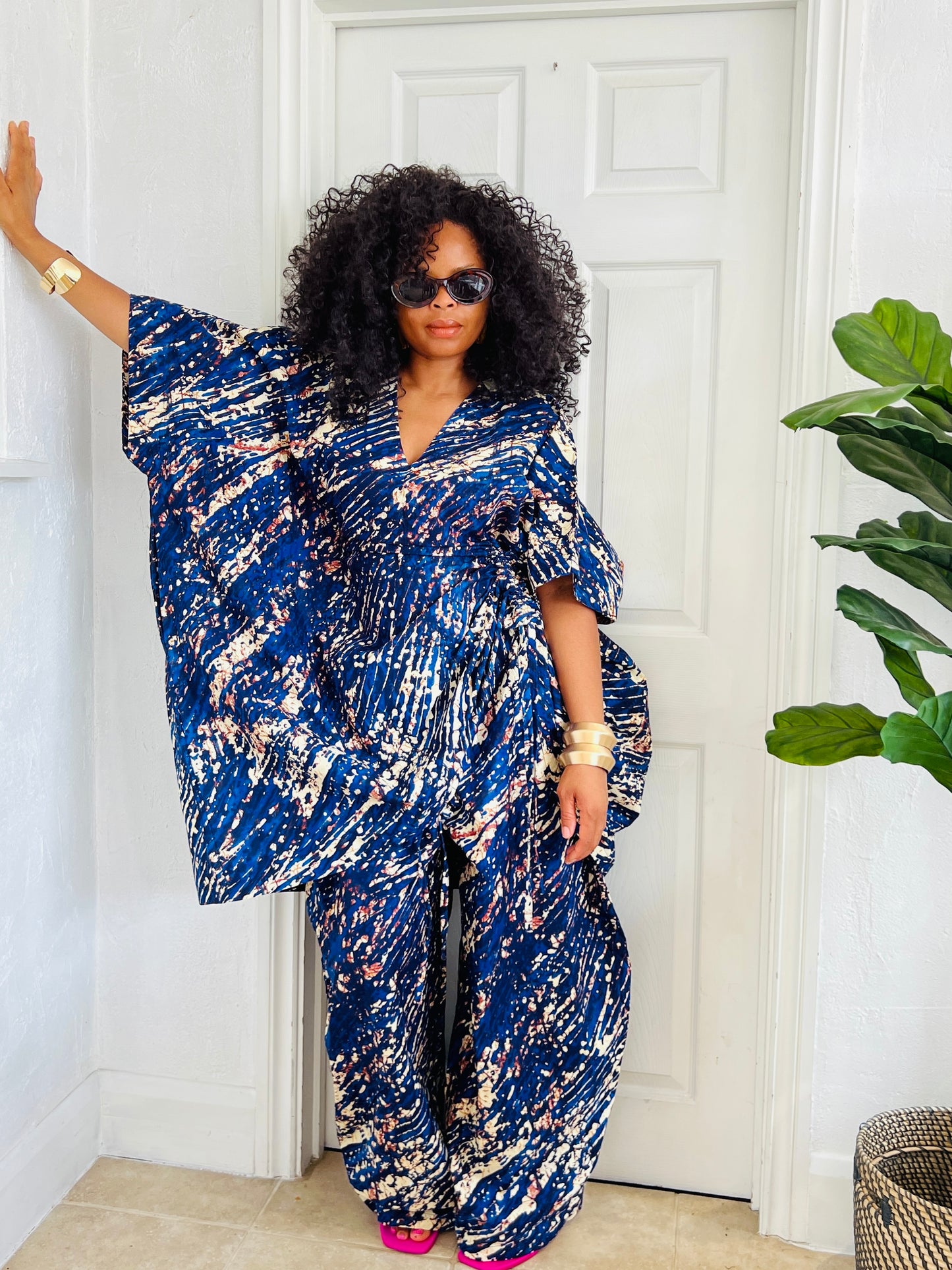 Blue 2 piece kaftan and trousers set- INTRODUCTORY PRICE