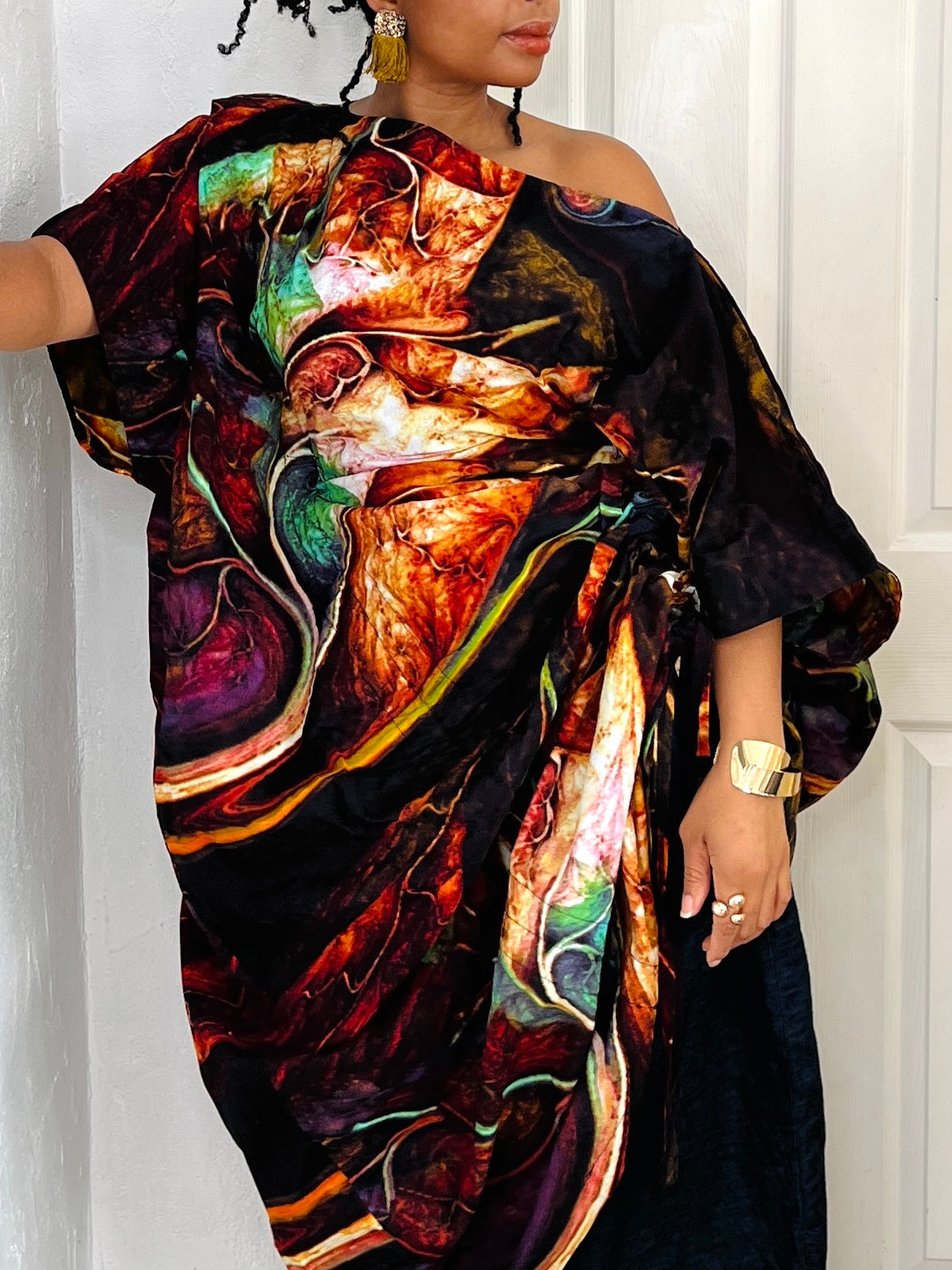 Marble effect African print dress | Nigerian Bubu dress