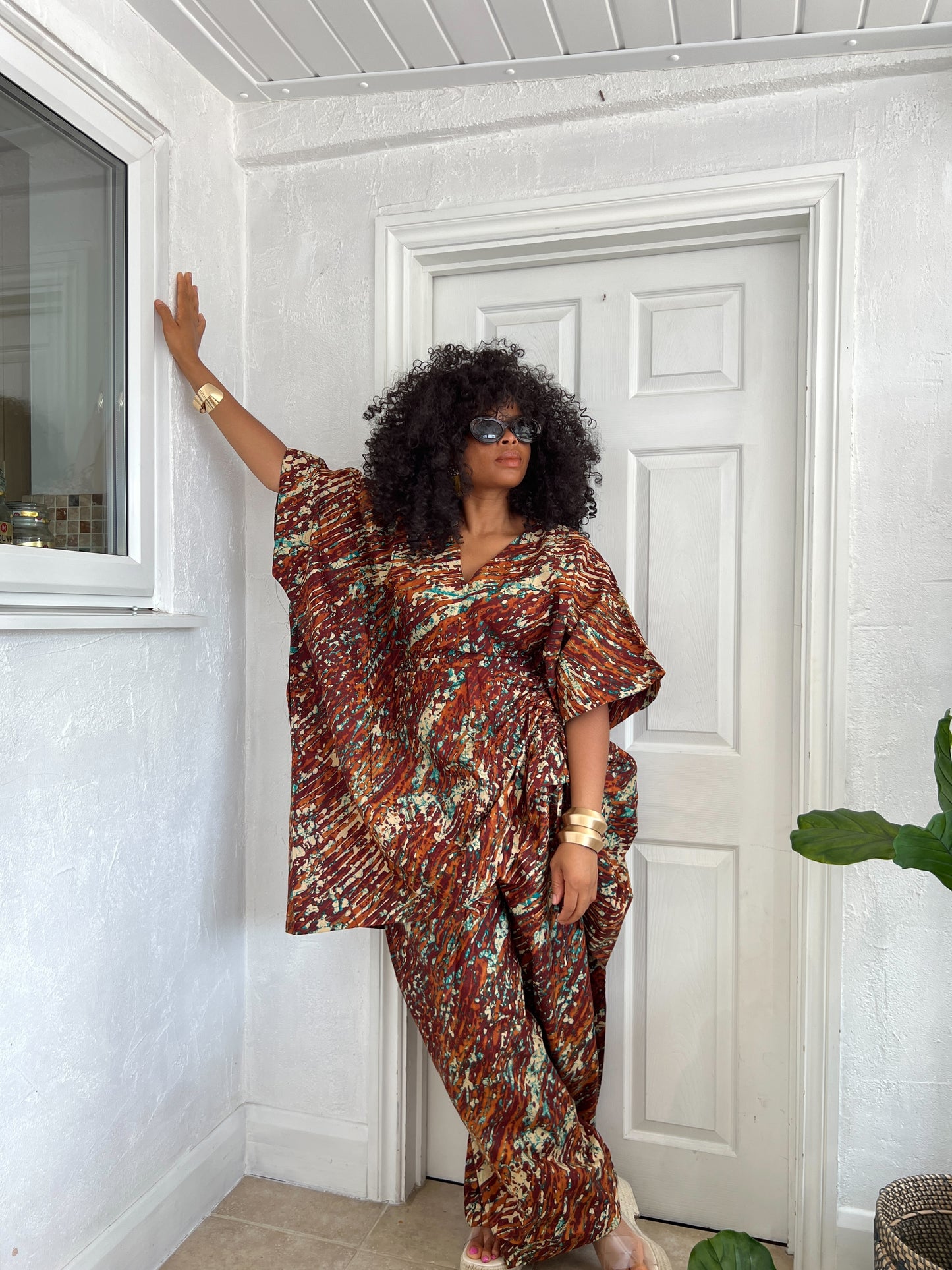 Blue 2 piece kaftan and trousers set- INTRODUCTORY PRICE