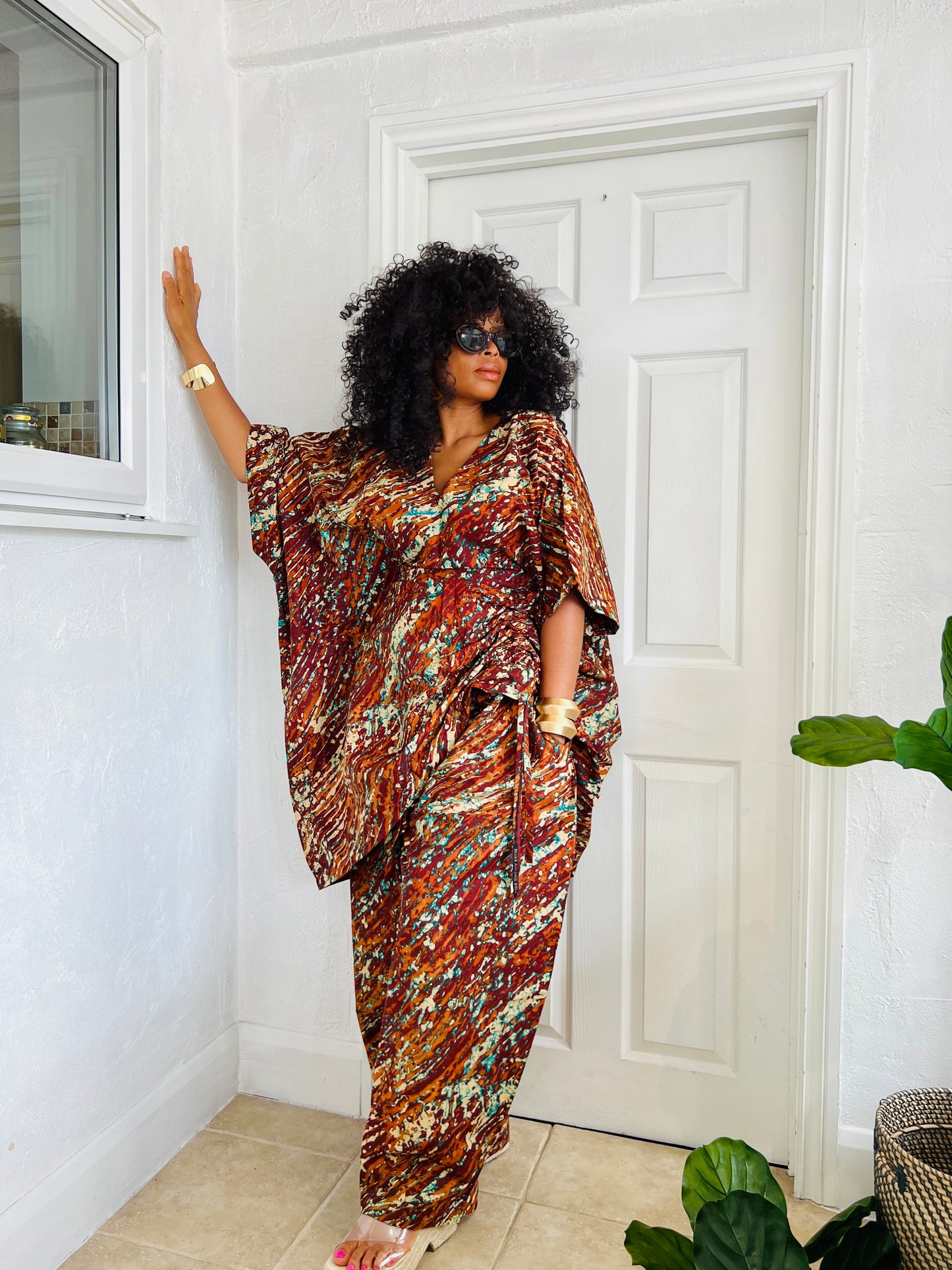 Blue 2 piece kaftan and trousers set- INTRODUCTORY PRICE