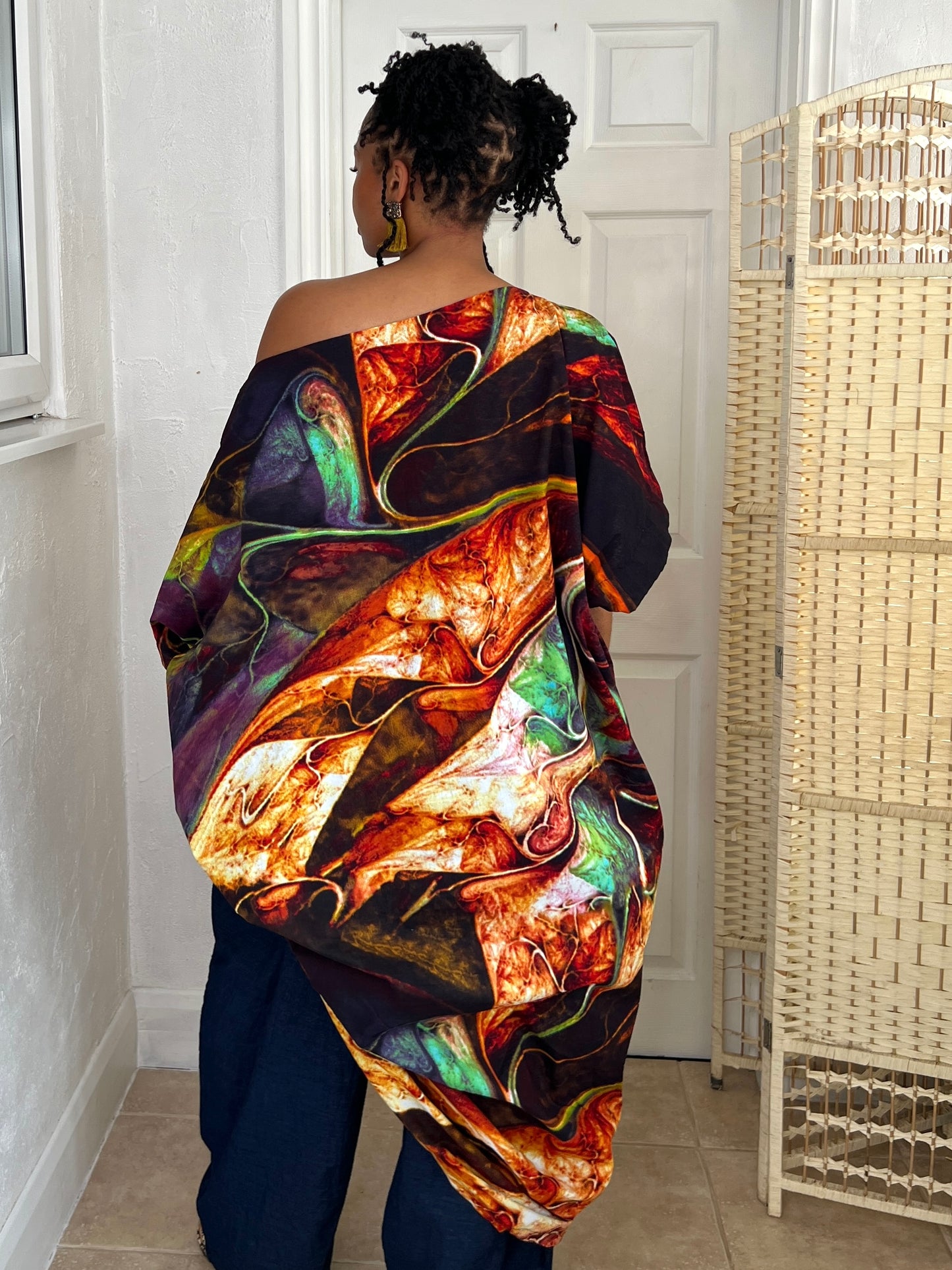 Marble effect African print dress | Nigerian Bubu dress