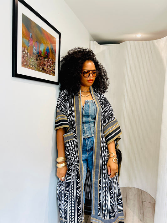 Black&White tribal and Asooke kimono