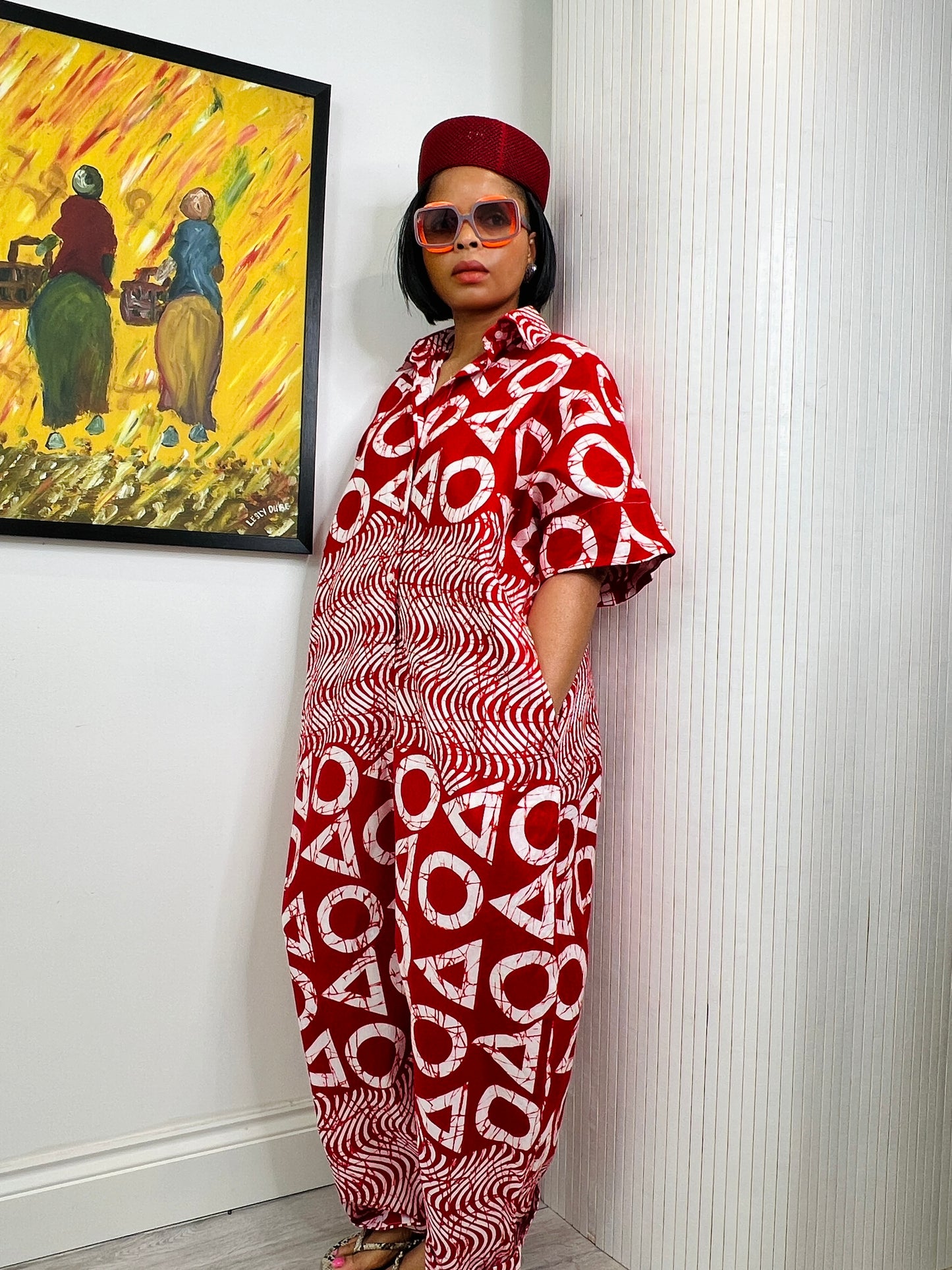 Red and white jumpsuit UK 8-14