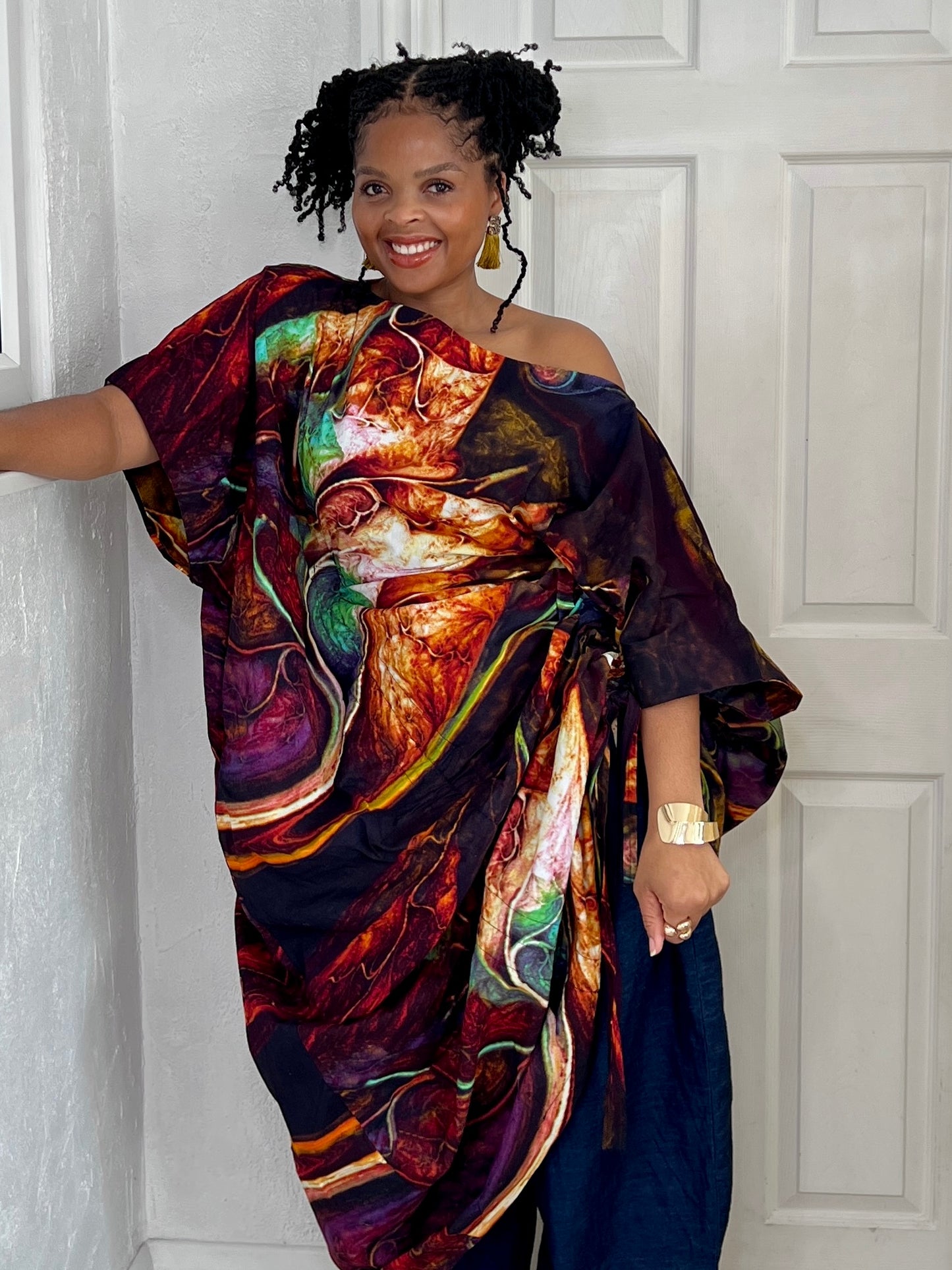 Marble effect African print dress | Nigerian Bubu dress