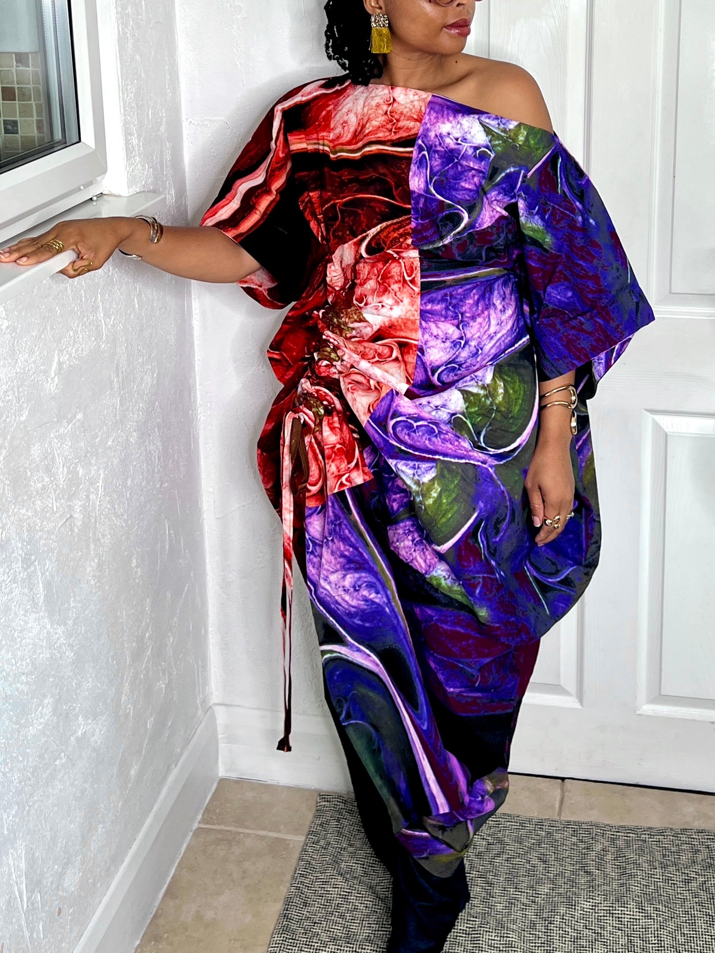 2 tone Marble effect African print dress | Nigerian Bubu dress