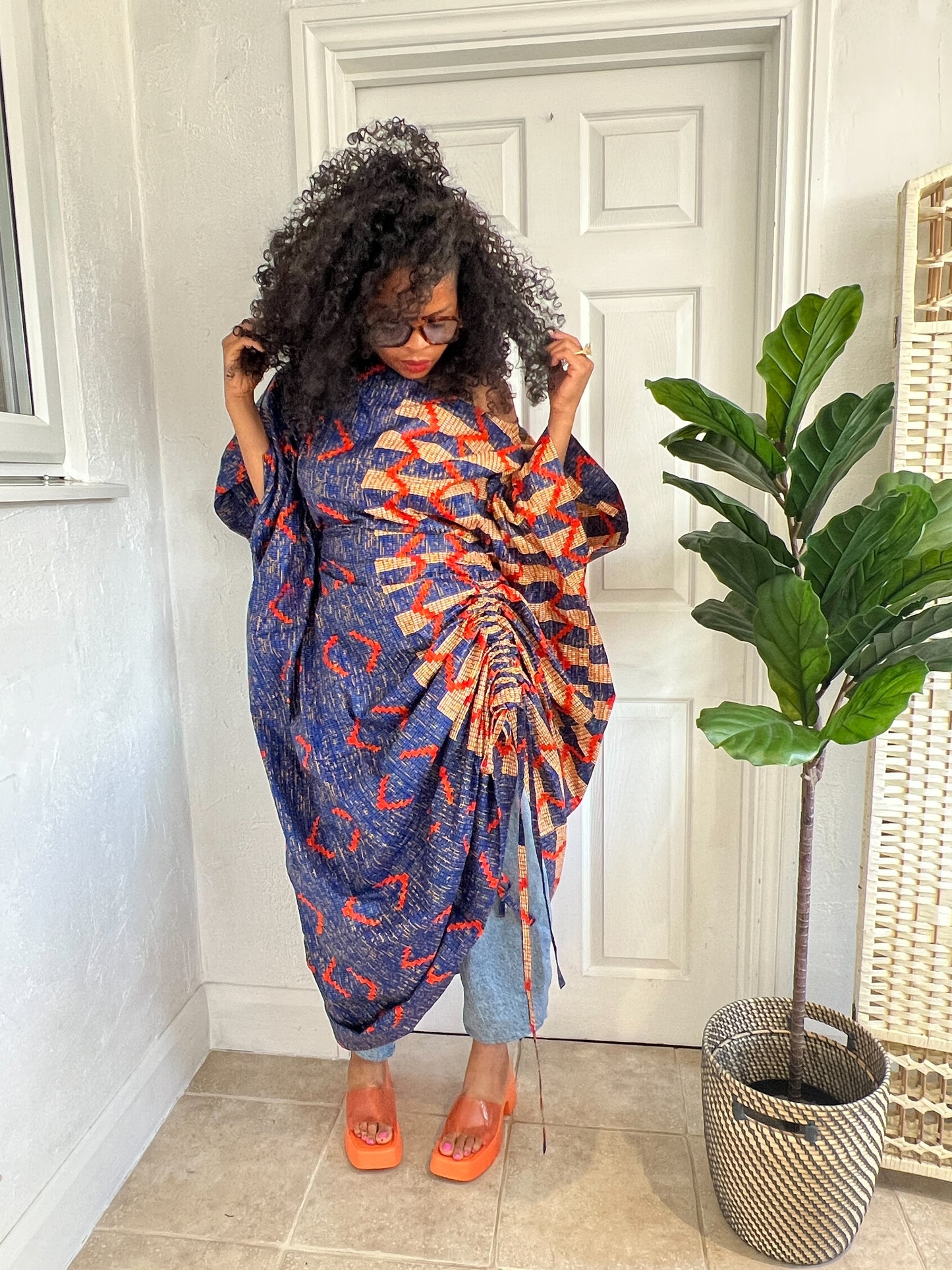 Blue kente bubu dress