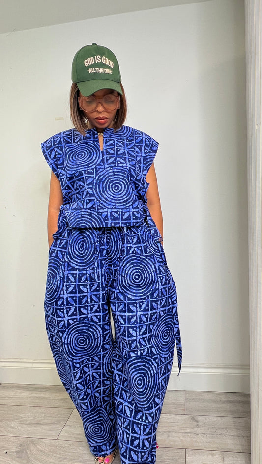 Indigo blue Baloon trousers (option for set) UK size 1 8-14