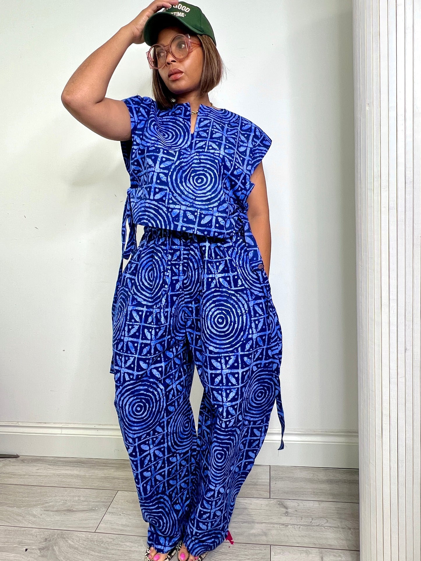 Indigo blue Baloon trousers (option for set) UK size 1 8-14