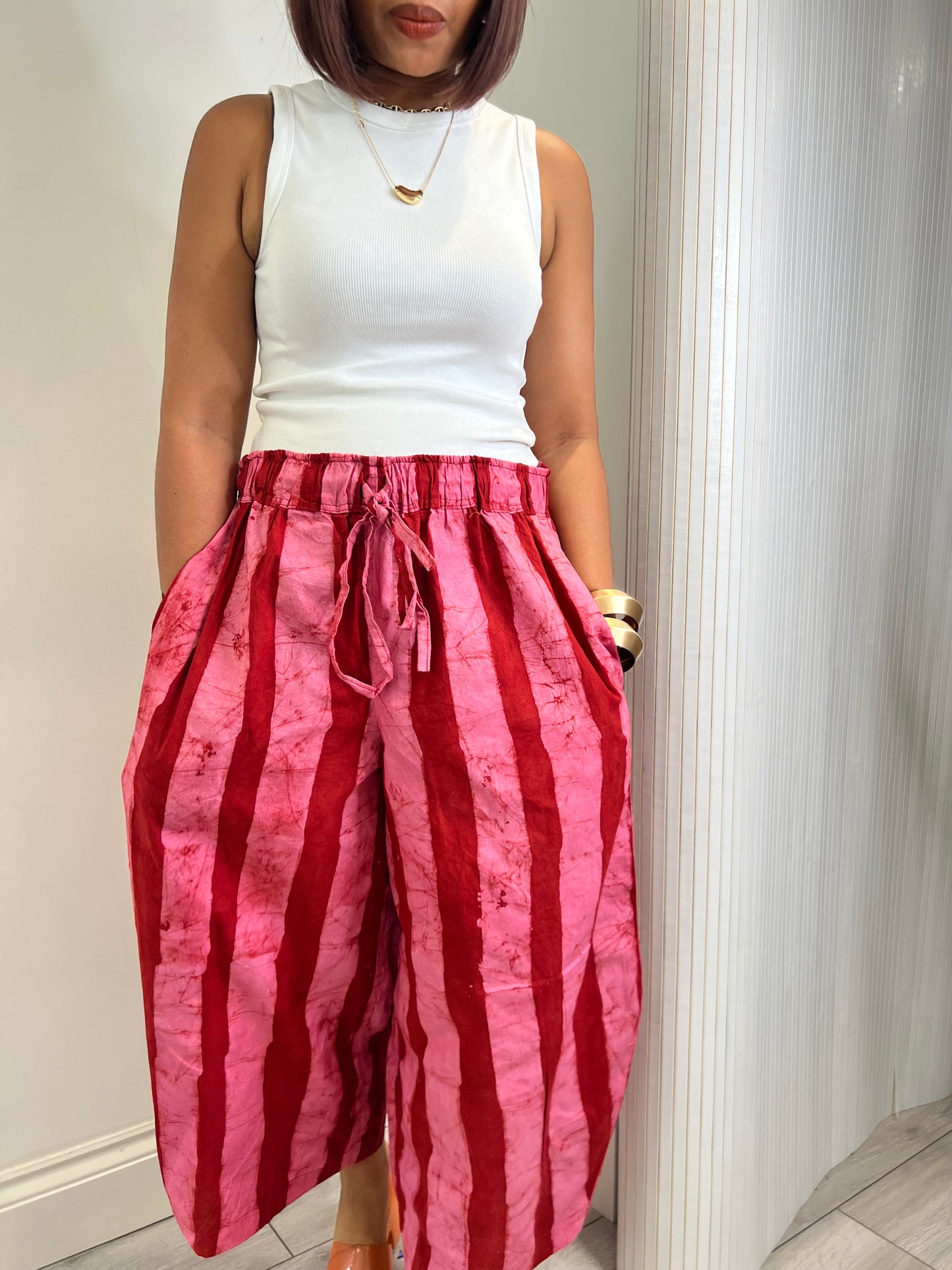 BOGO HALF PRICE Red pink hand  dyed  culottes UK 8-14/16