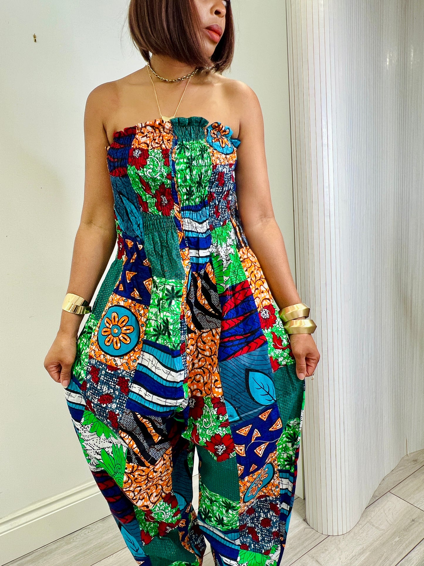 BOGO Half price shirred multi jumpsuit UK size 1 8-14
