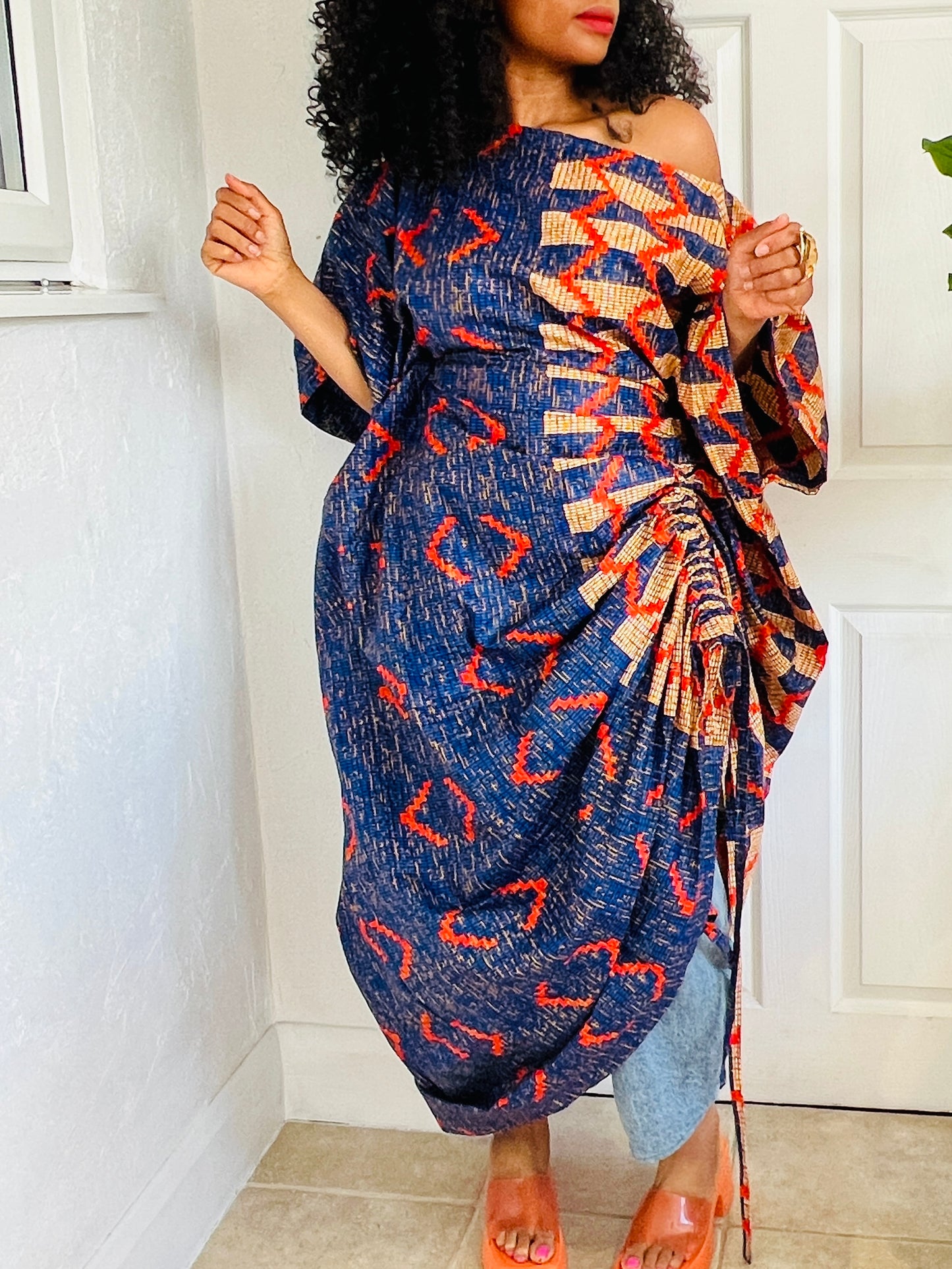Blue kente bubu dress