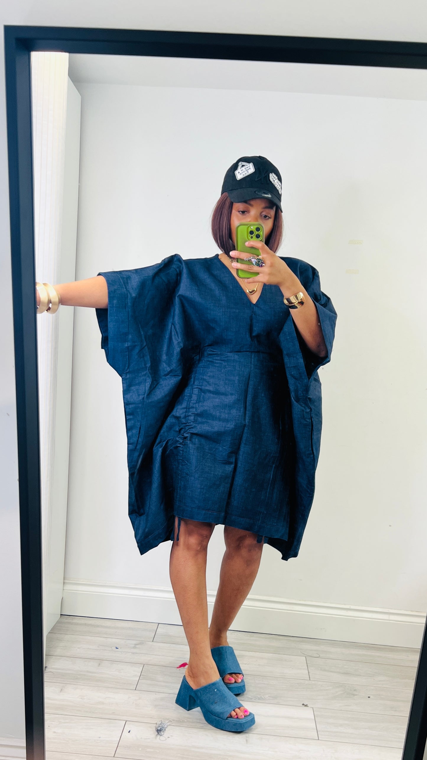 Denim kaftan 2 in 1 dress one size