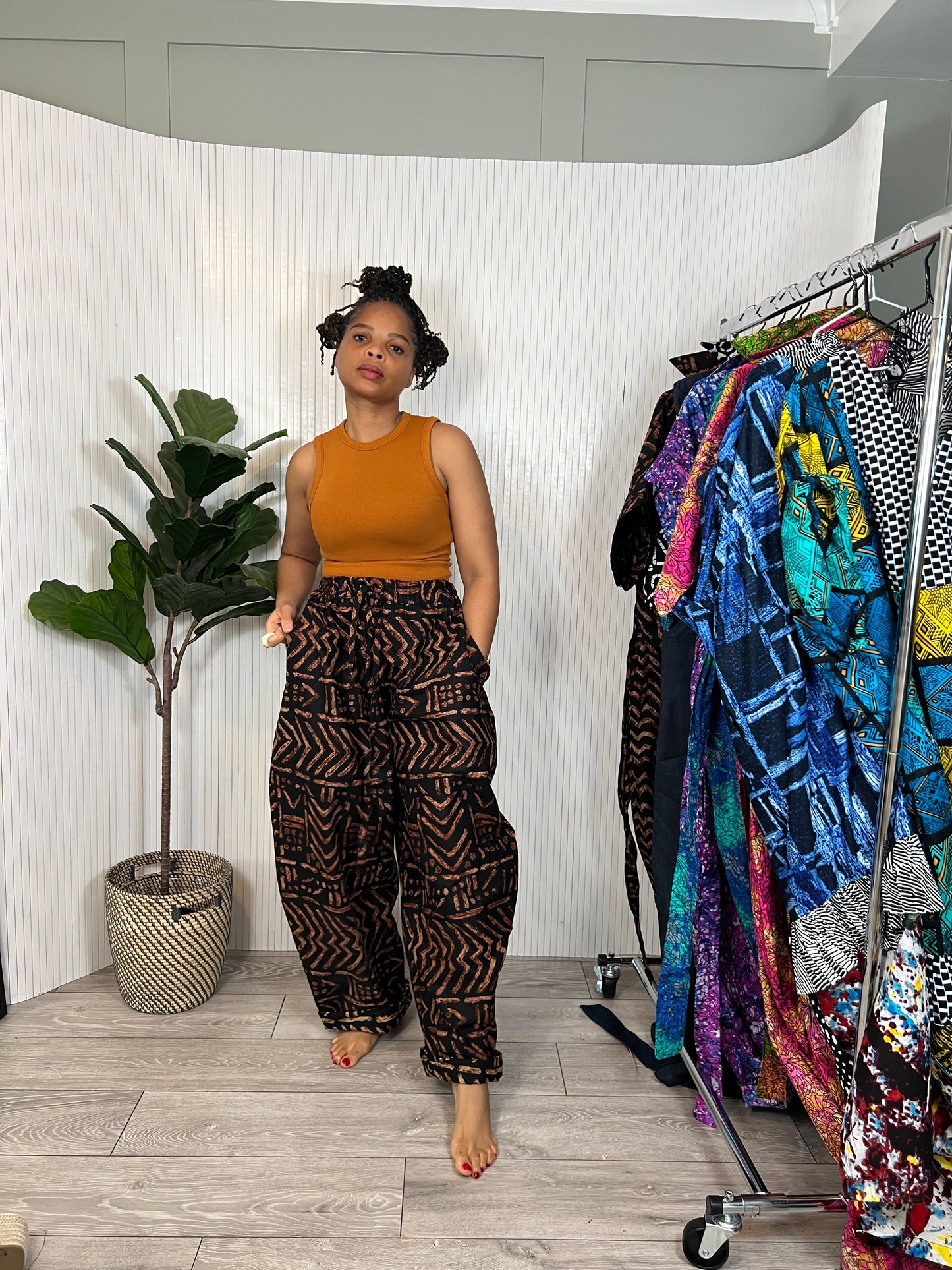Brown tribal print Baloon trousers