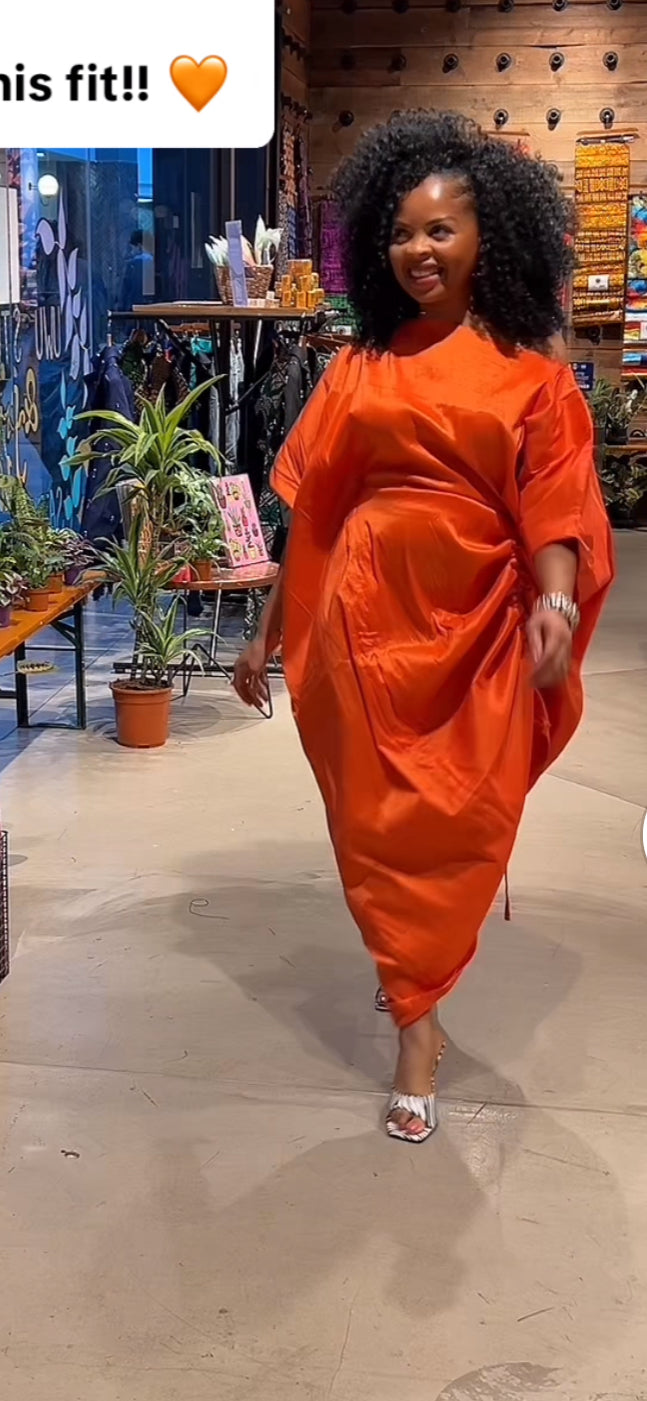 Orange draw string dress