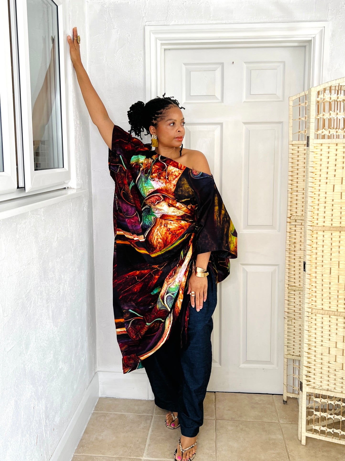 Marble effect African print dress | Nigerian Bubu dress