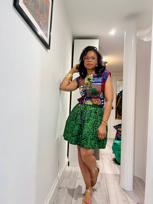 Tie waist top and skirt set UK size 10