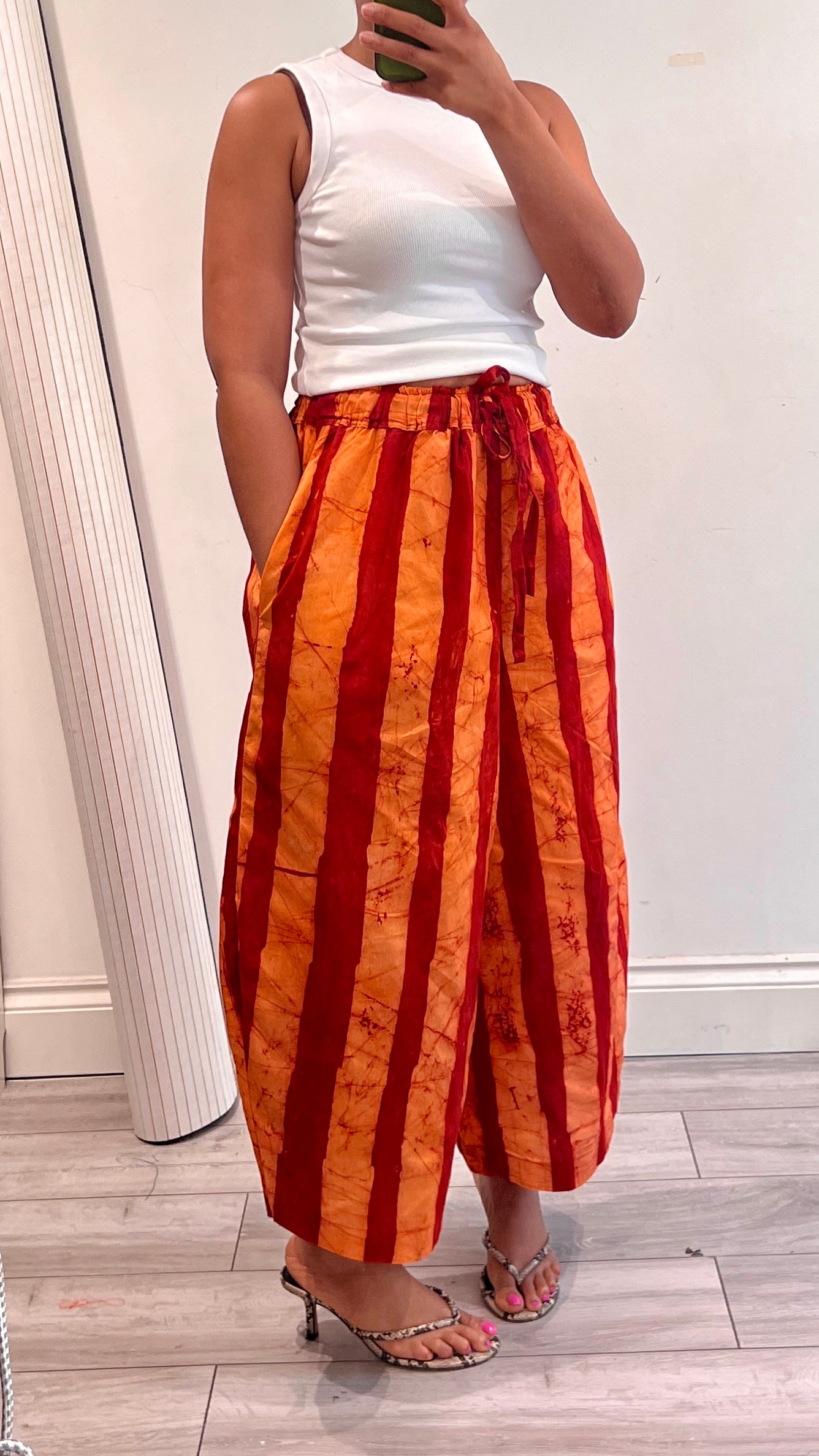 BOGO HALF PRICE Orange and red bold stripes culottes UK 8-14/16