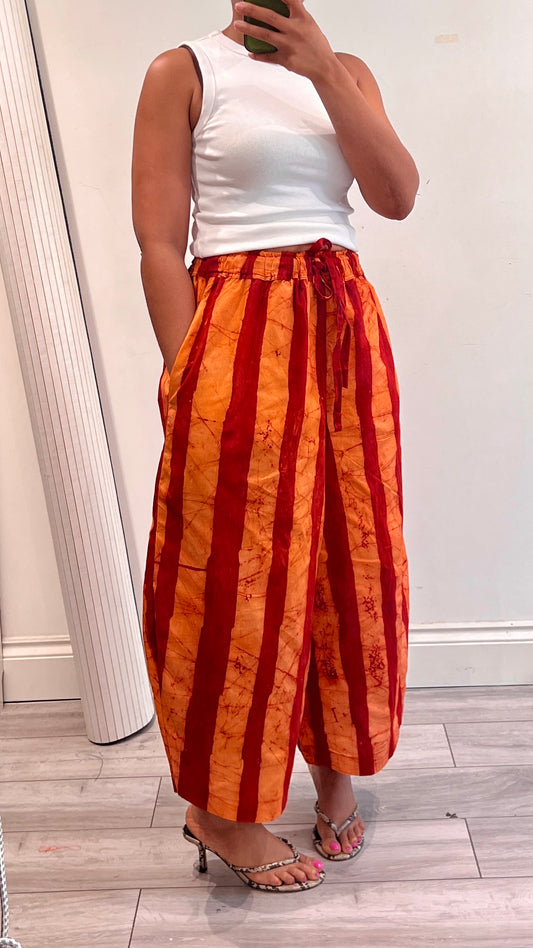 BOGO HALF PRICE Orange and red bold stripes culottes UK 8-14/16