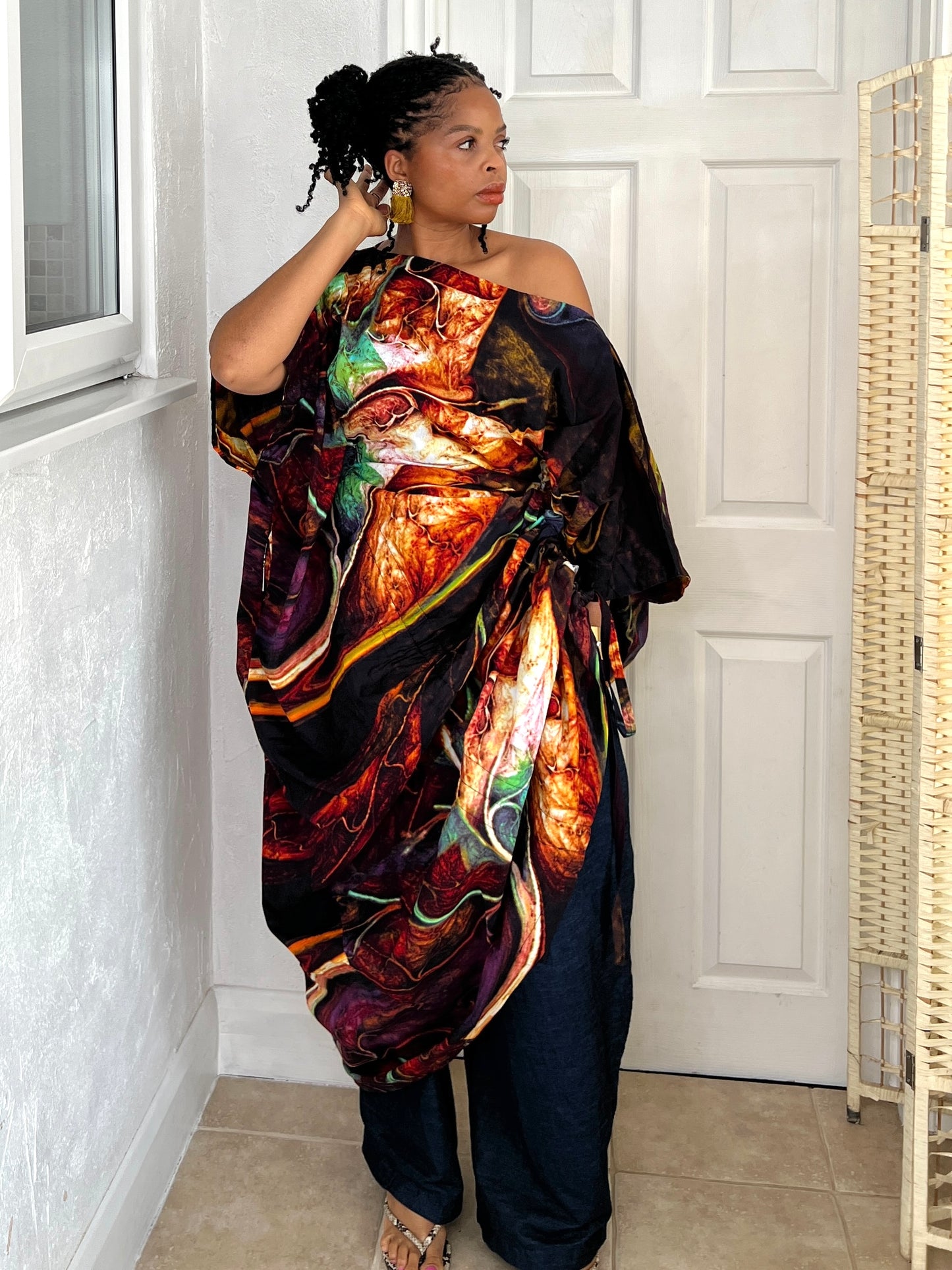 Marble effect African print dress | Nigerian Bubu dress